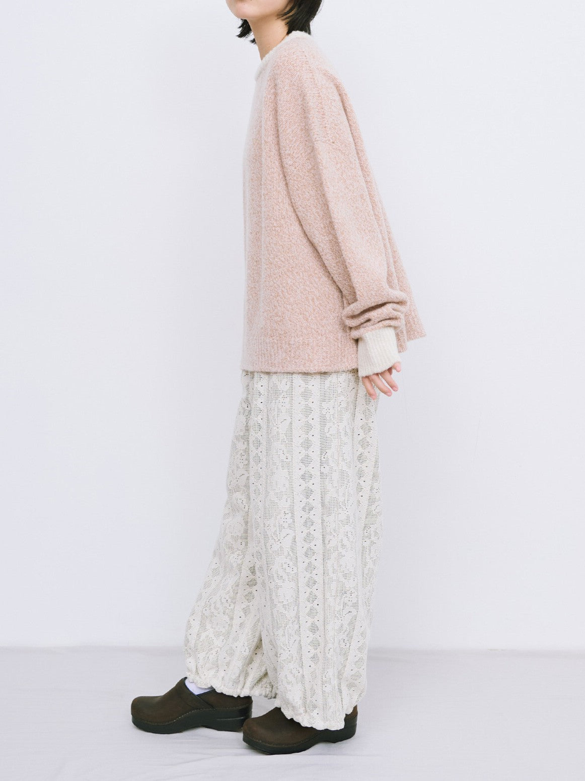 wool cashmere mix collar クルーネックニット | qiri
