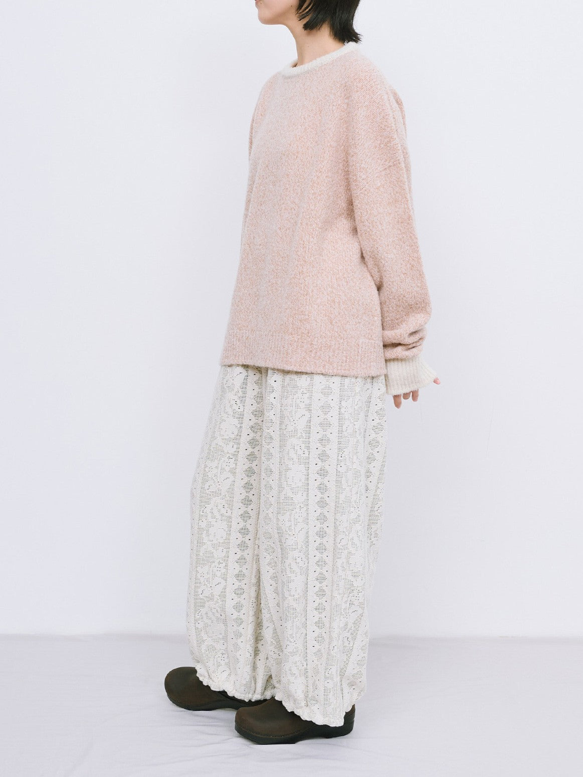 wool cashmere mix collar クルーネックニット | qiri