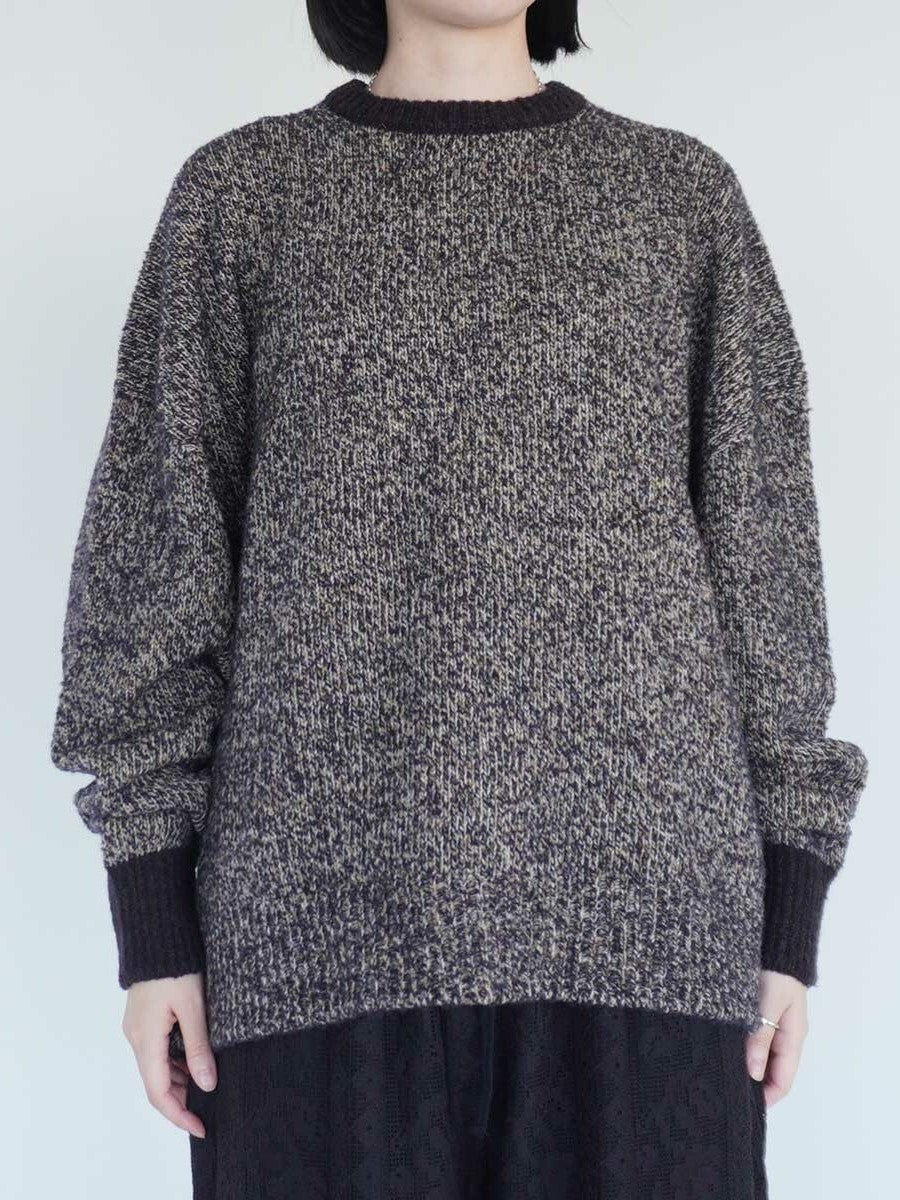 wool cashmere mix collar クルーネックニット | qiri
