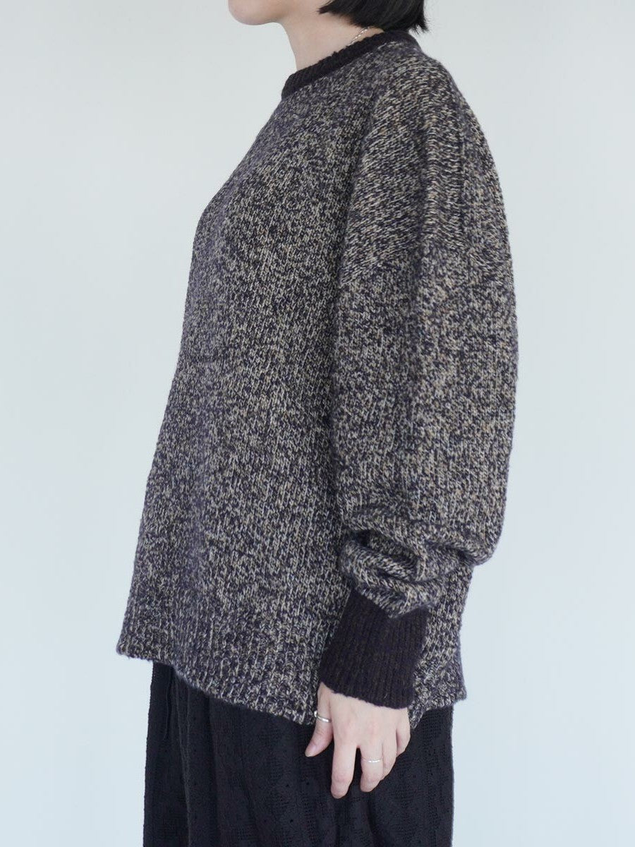 wool cashmere mix collar クルーネックニット | qiri