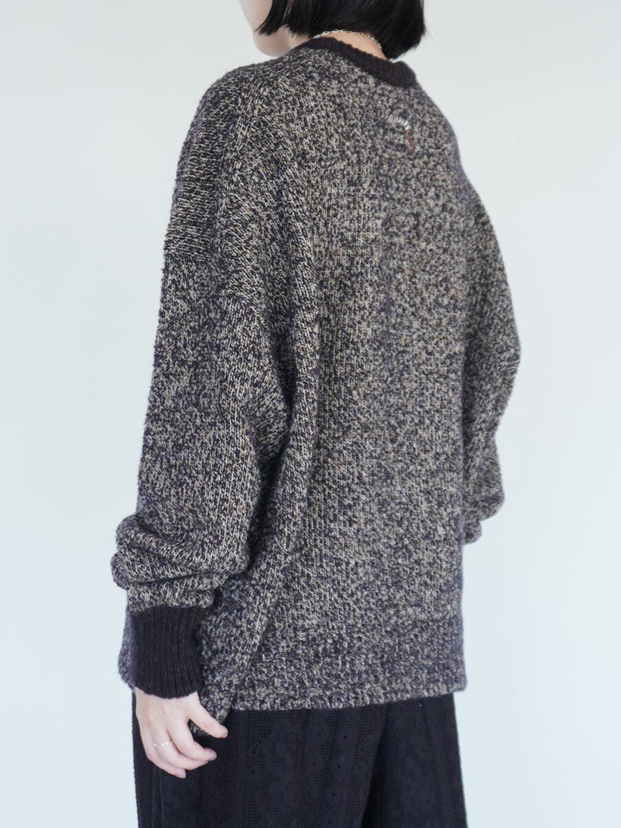 wool cashmere mix collar クルーネックニット | qiri