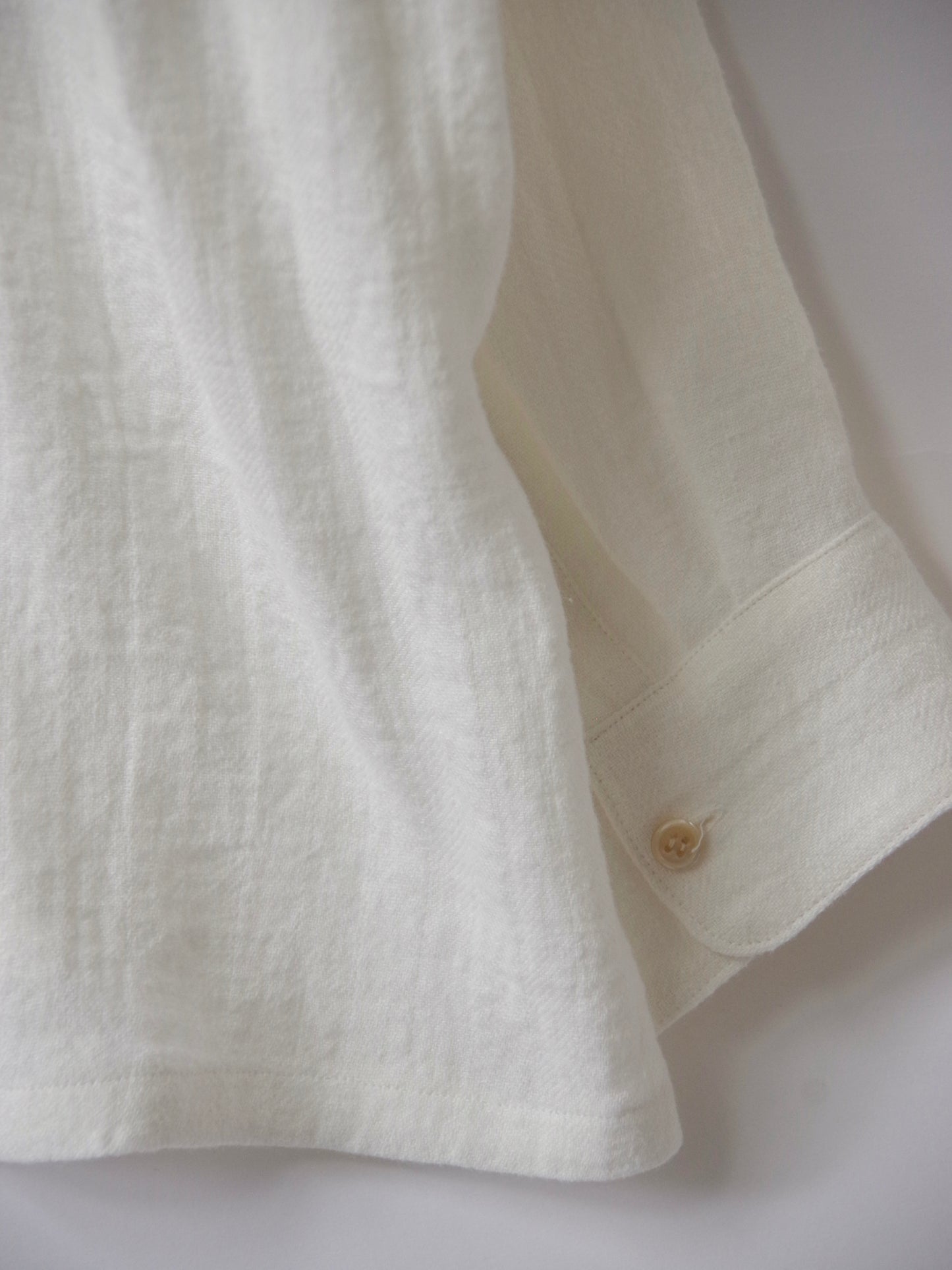 リネンツィード バンドカラーシャツ ( 2 color ) | atelier naruse