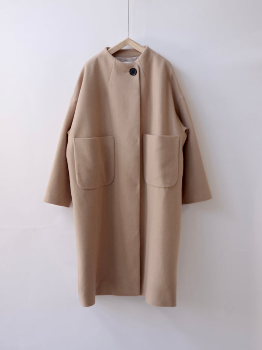 ROUND NECK COAT  ( 2 color) | SI-HIRAI