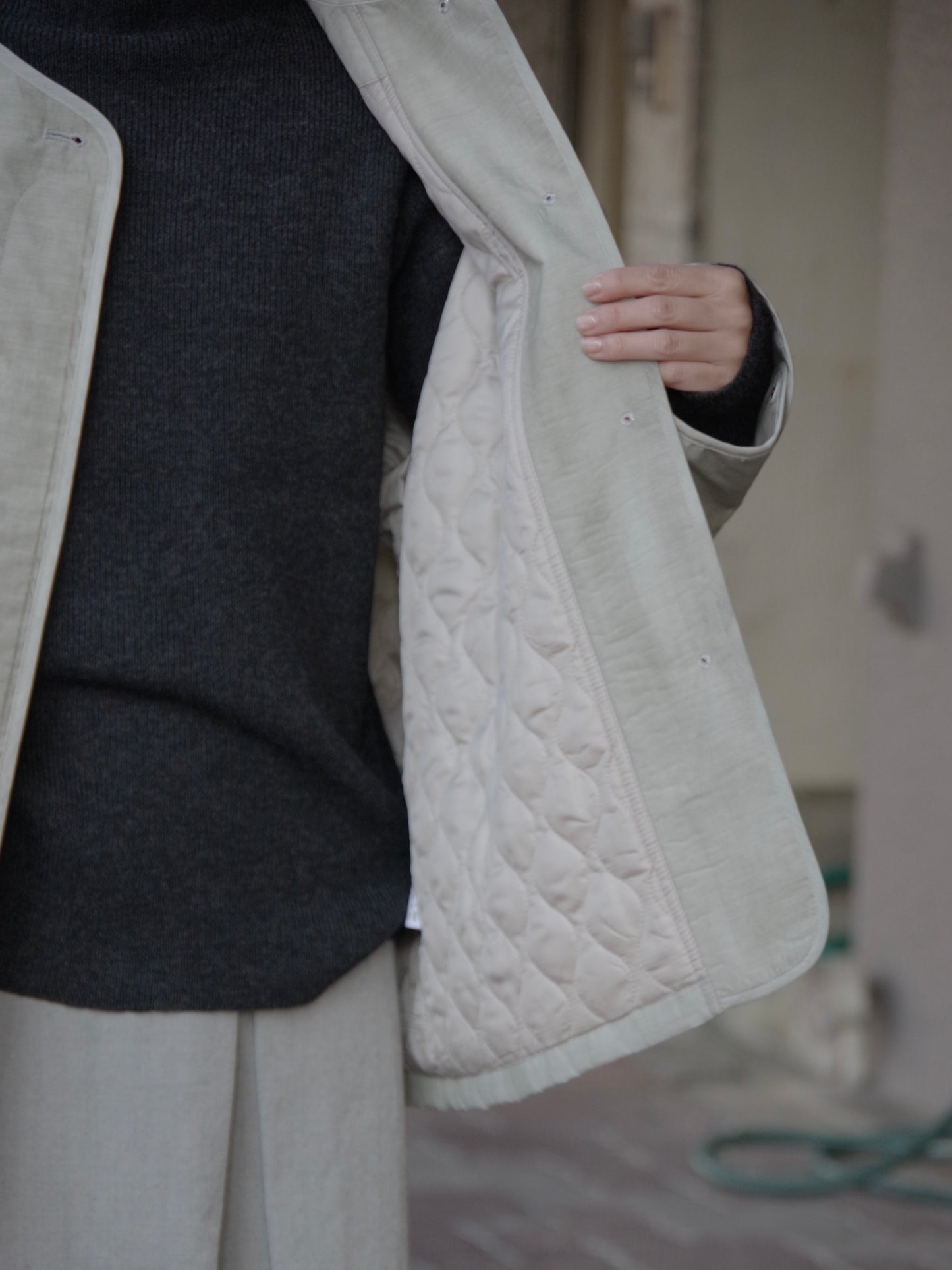 コットンナイロン evodown 流し染 ジャケット | yuni