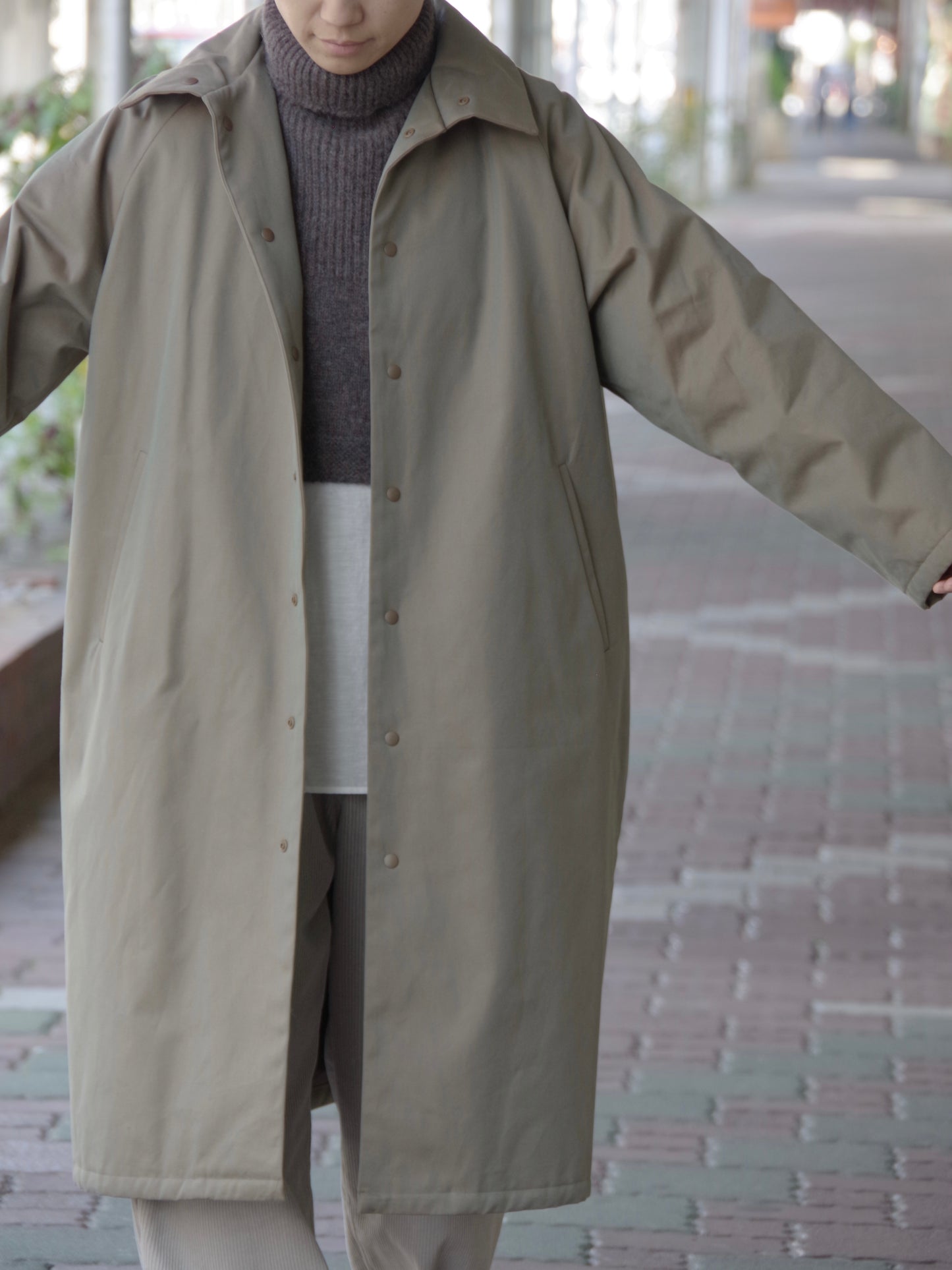コットン中綿ロングコート | atelier naruse