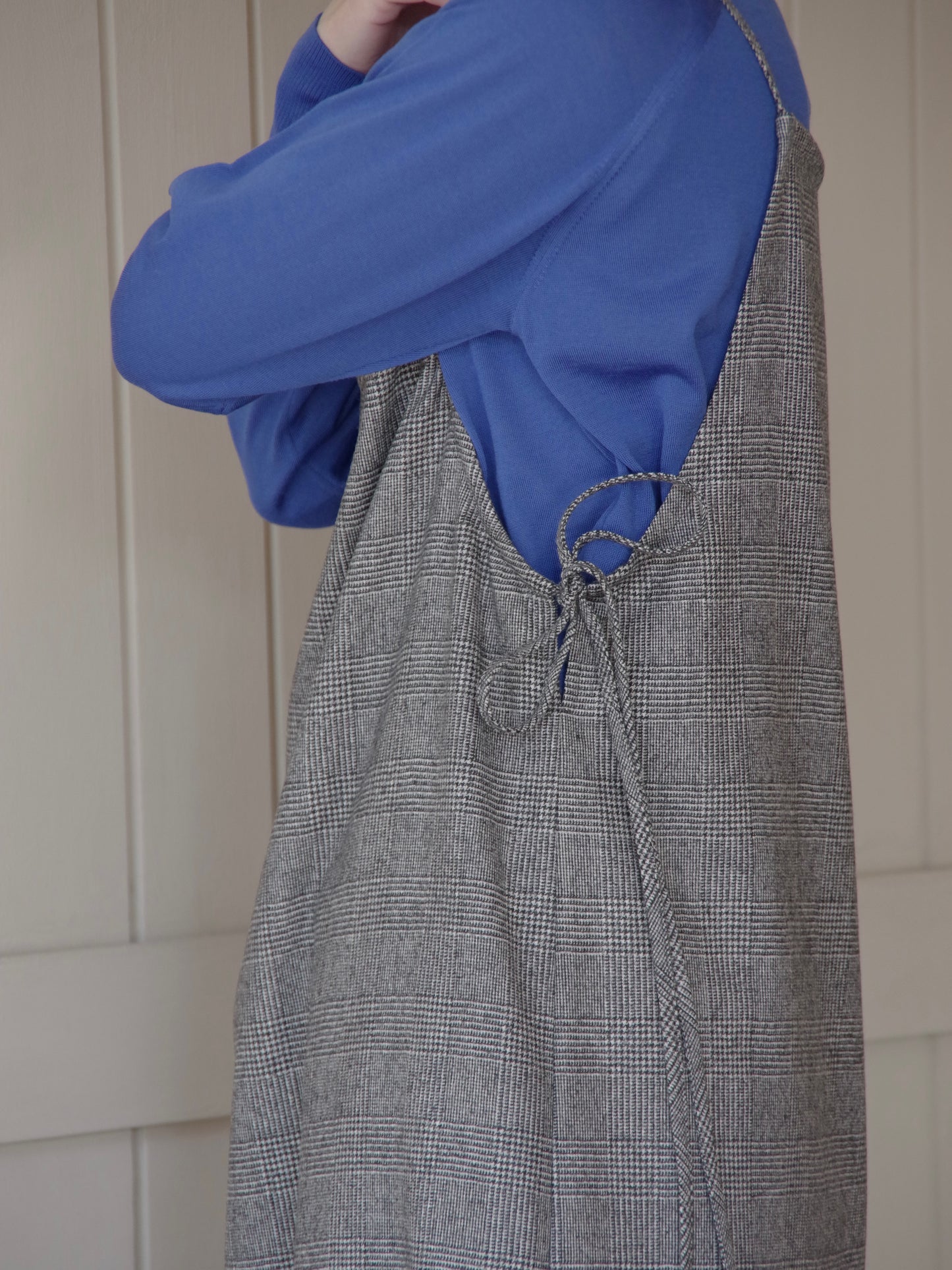washable wool check drawstring ワンピース | yuni