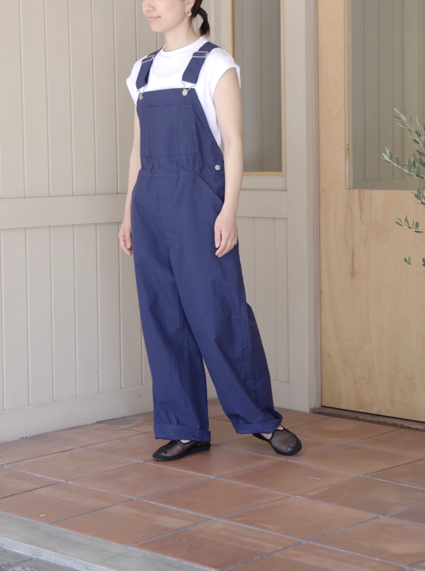 Organic Cotton Nepped Back Twill  オーバーオール(2color) | OUVERT
