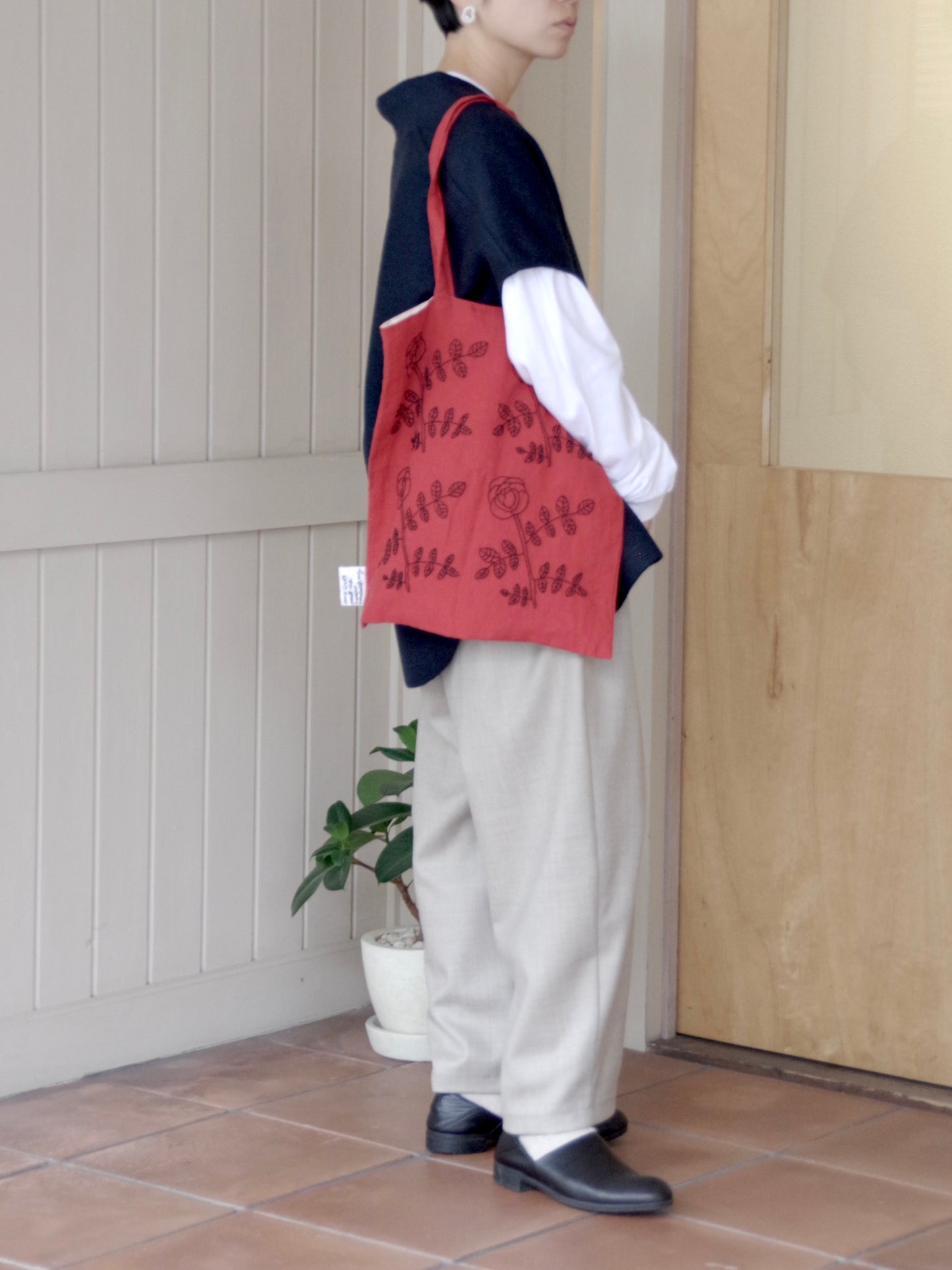 バラの花トートバッグ  | potandtea