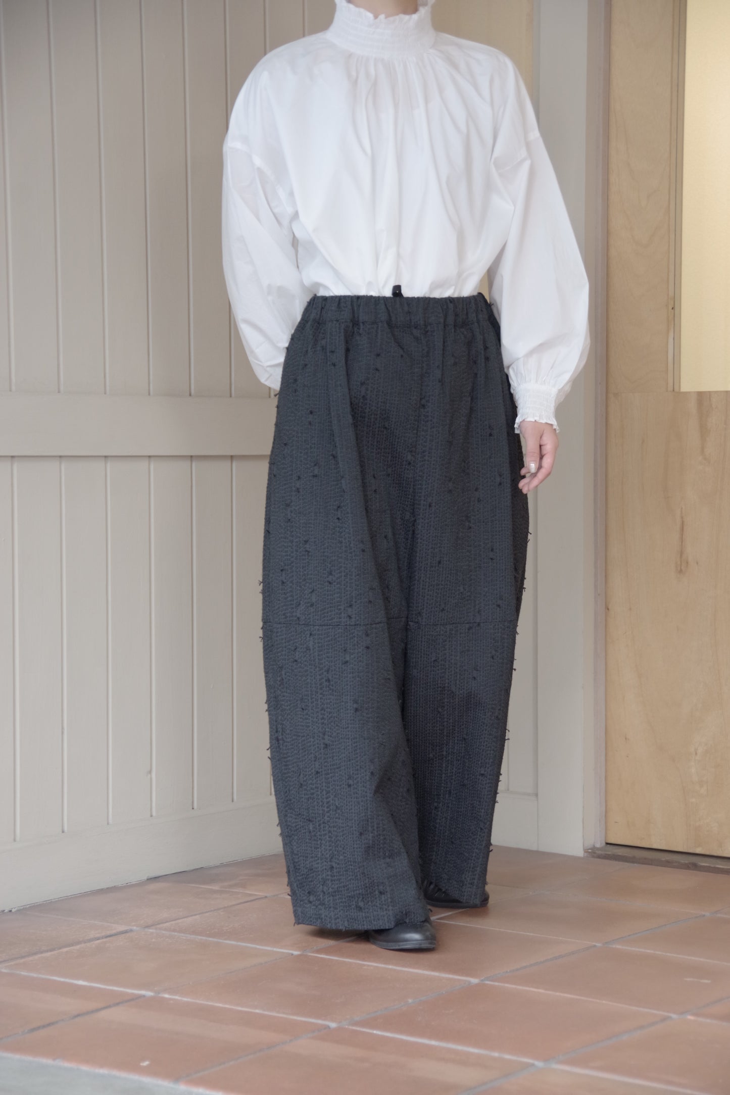 sashiko jacquard ボリュームパンツ | qiri