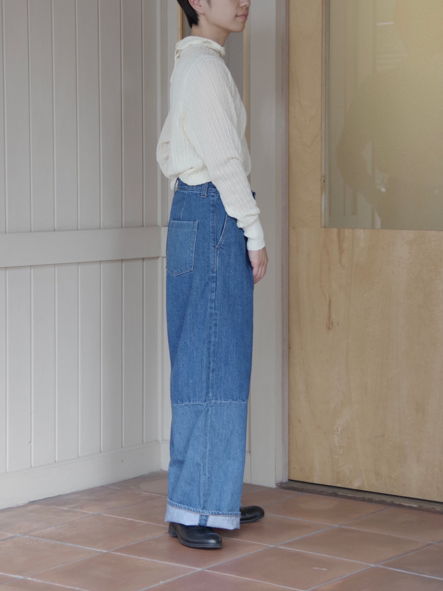 バイカラーデニムパンツ | Heriter