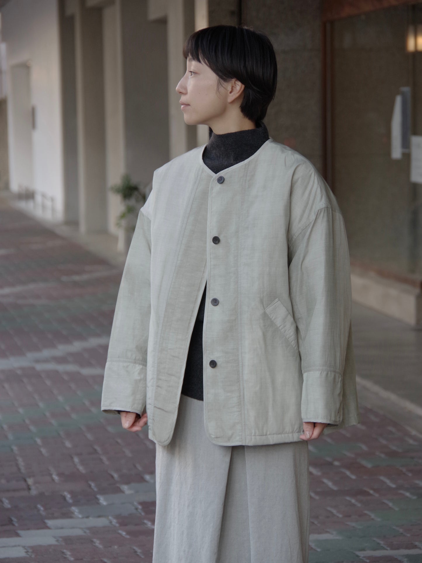 コットンナイロン evodown 流し染 ジャケット | yuni