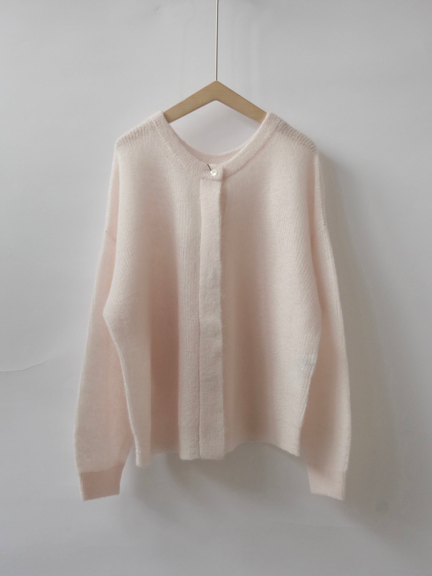 モヘアウール 9G片畦ボリュームスリーブ 2wayカーディガン | Hands of creation