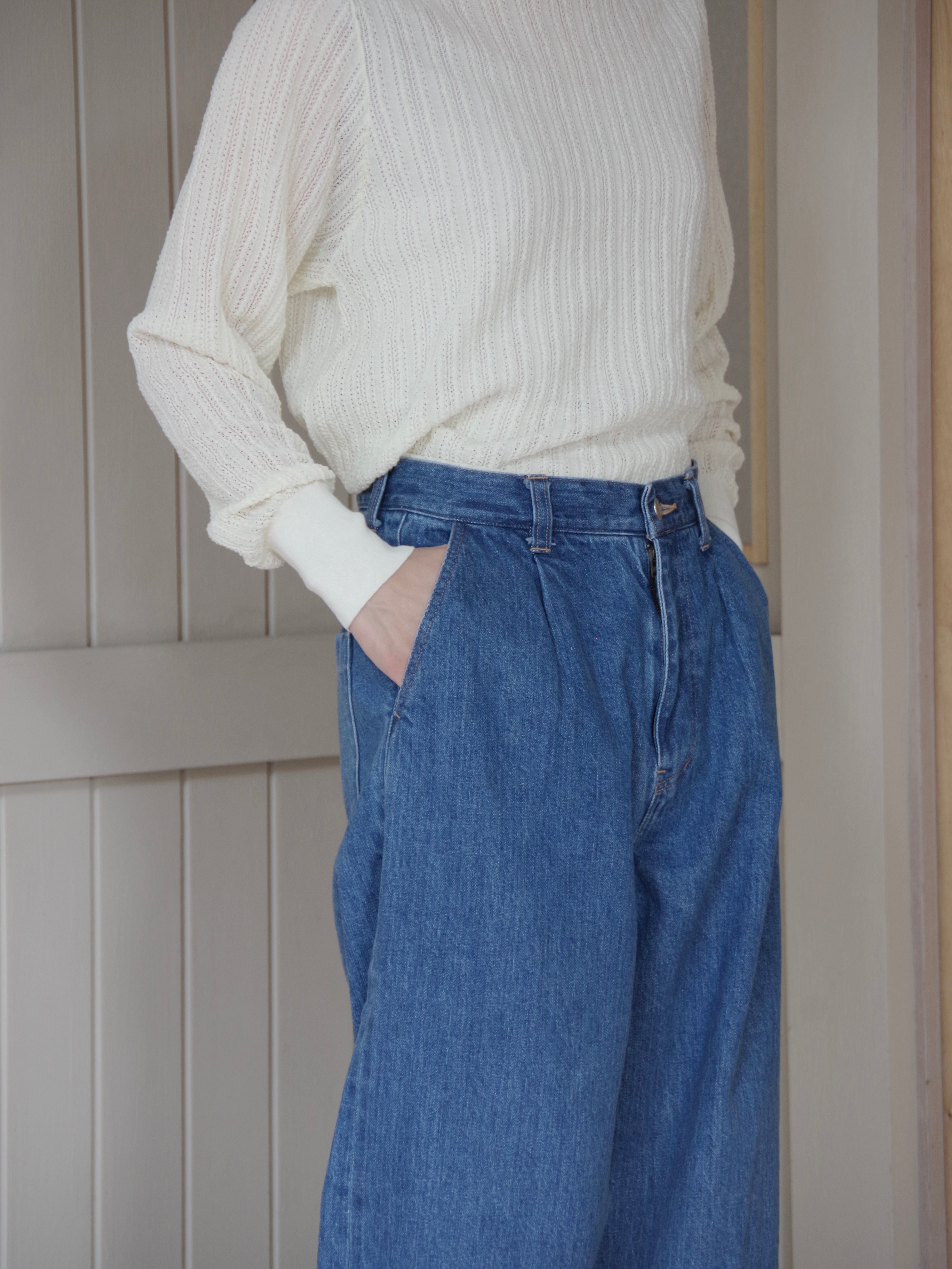 バイカラーデニムパンツ | Heriter – おんど en no youni hirogaru