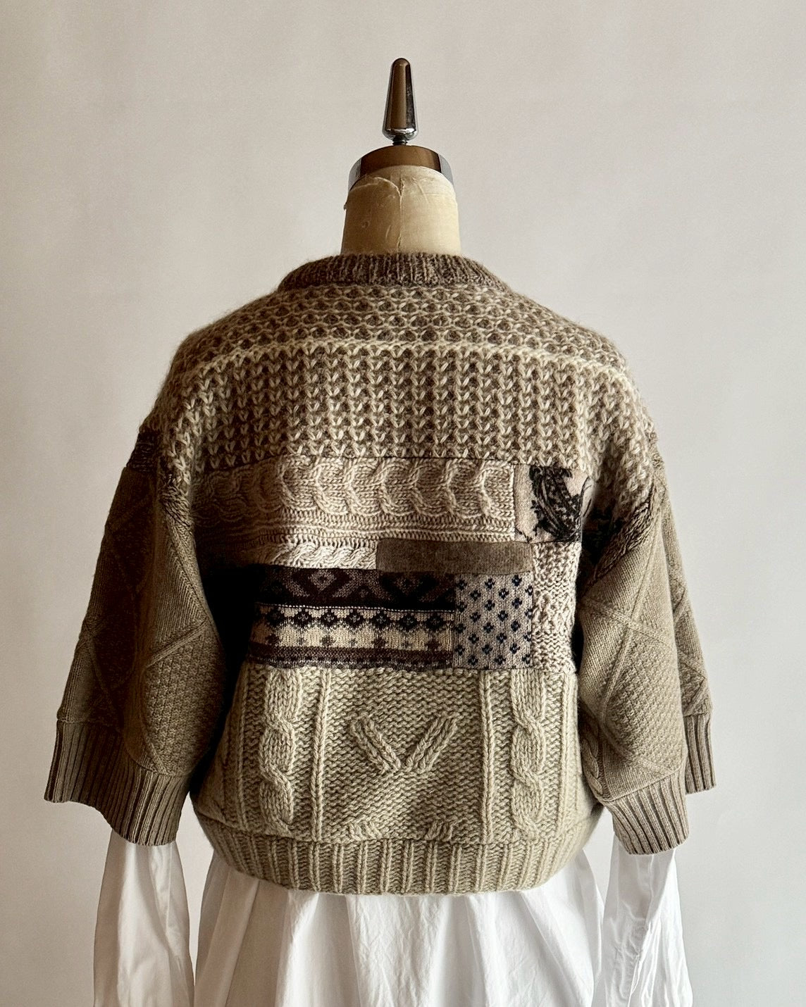 パッチワーク半袖セーター MO-24-KN-119 | motley