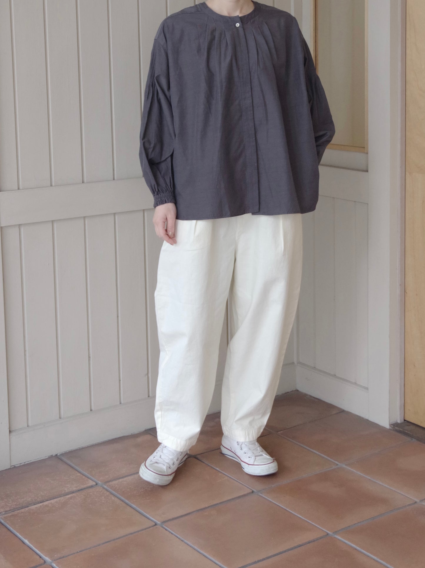 オーガニックコットンスラブイージーオーバルパンツ | Hands of creation