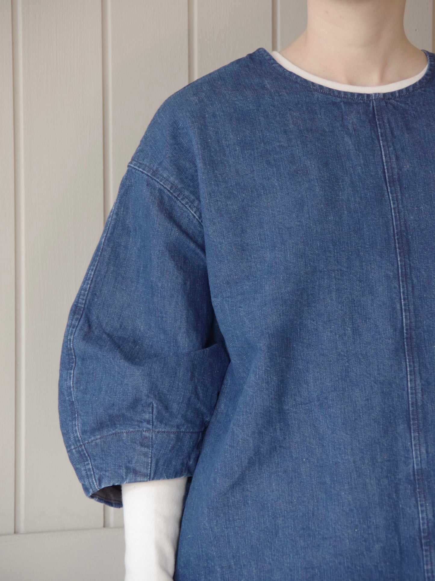 コットンリネン DENIM SMOCK ブラウス