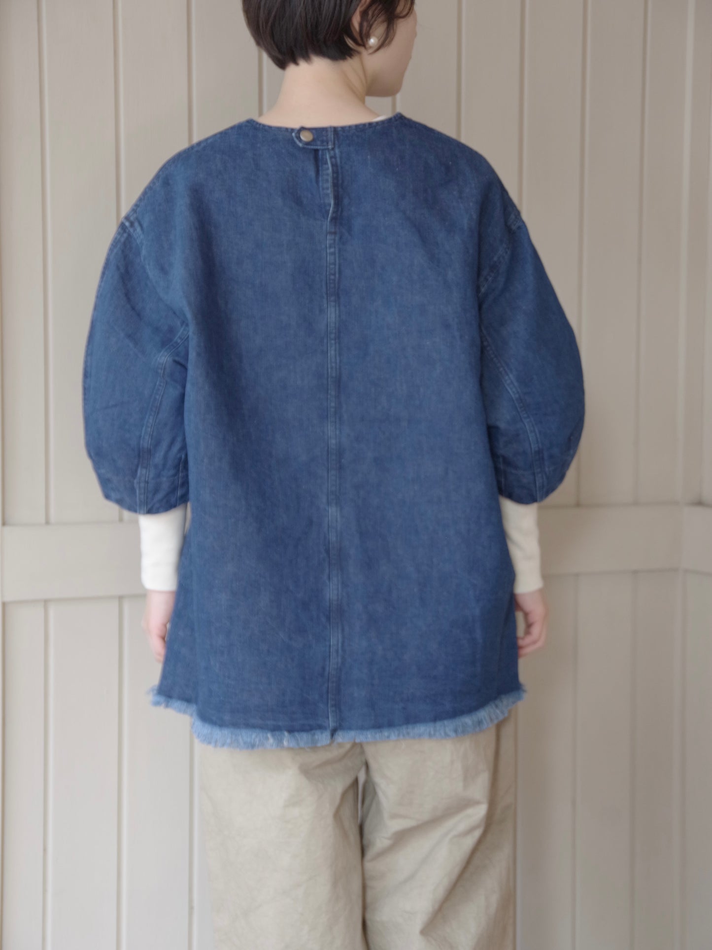 コットンリネン DENIM SMOCK ブラウス