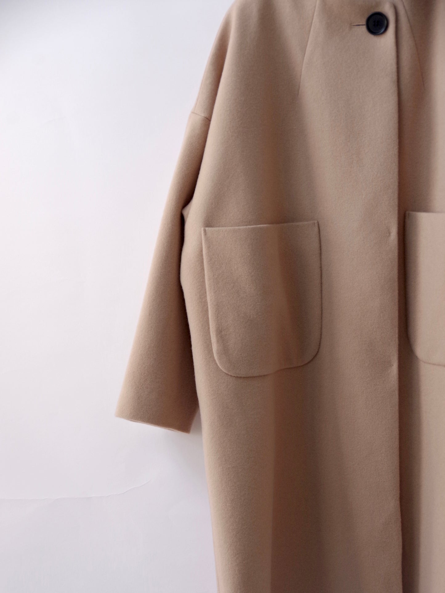 ROUND NECK COAT  ( 2 color) | SI-HIRAI