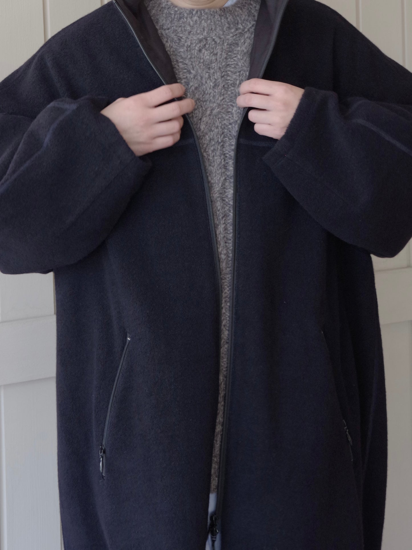 コットンウールカシミアボア コクーンコート | yuni