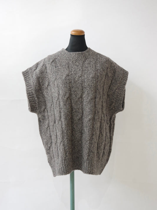 malibo mix ウール アラン編みベスト | yuni