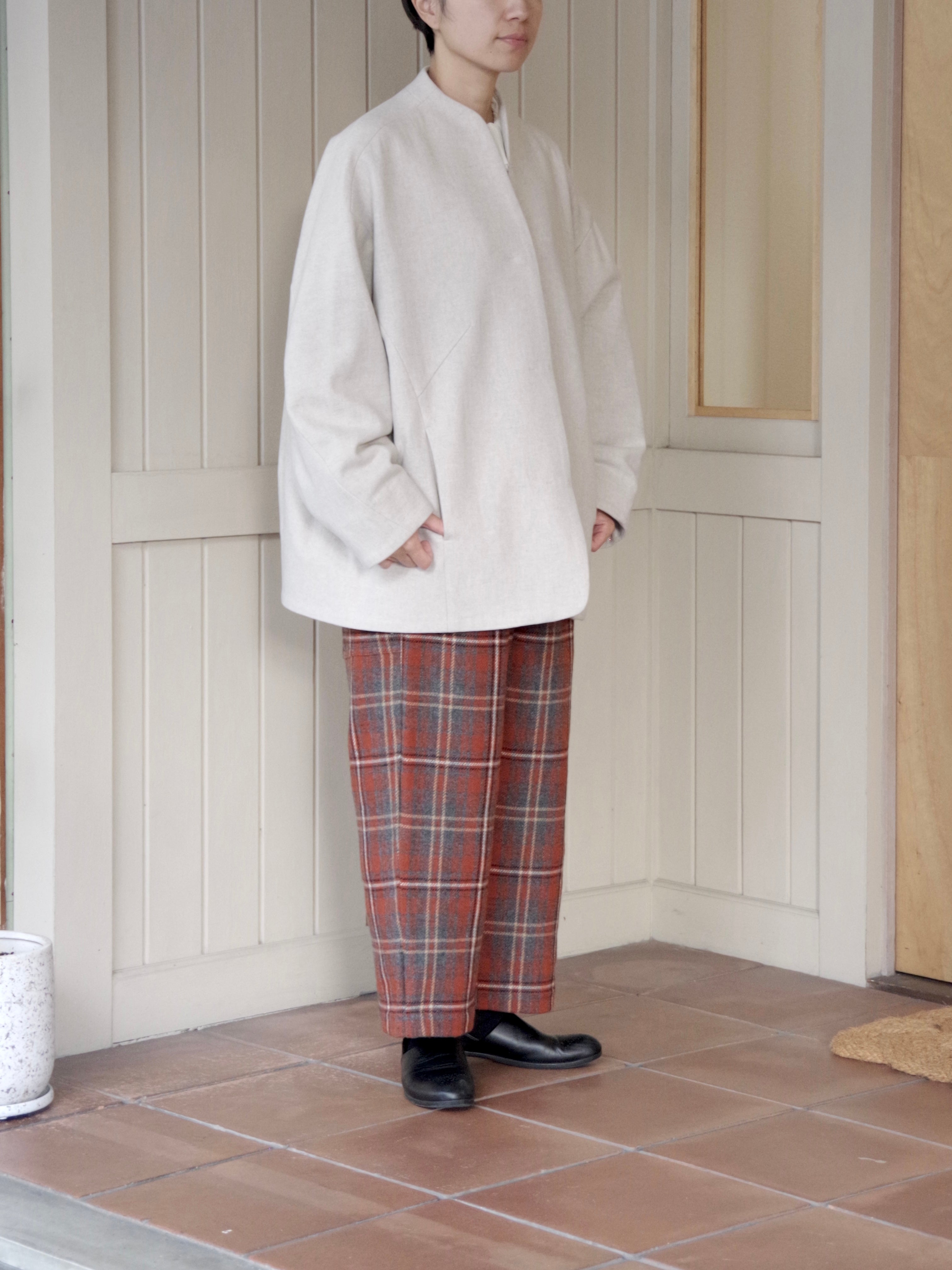 ウールsuper100 middle length cocoonコート | yuni – おんど en no