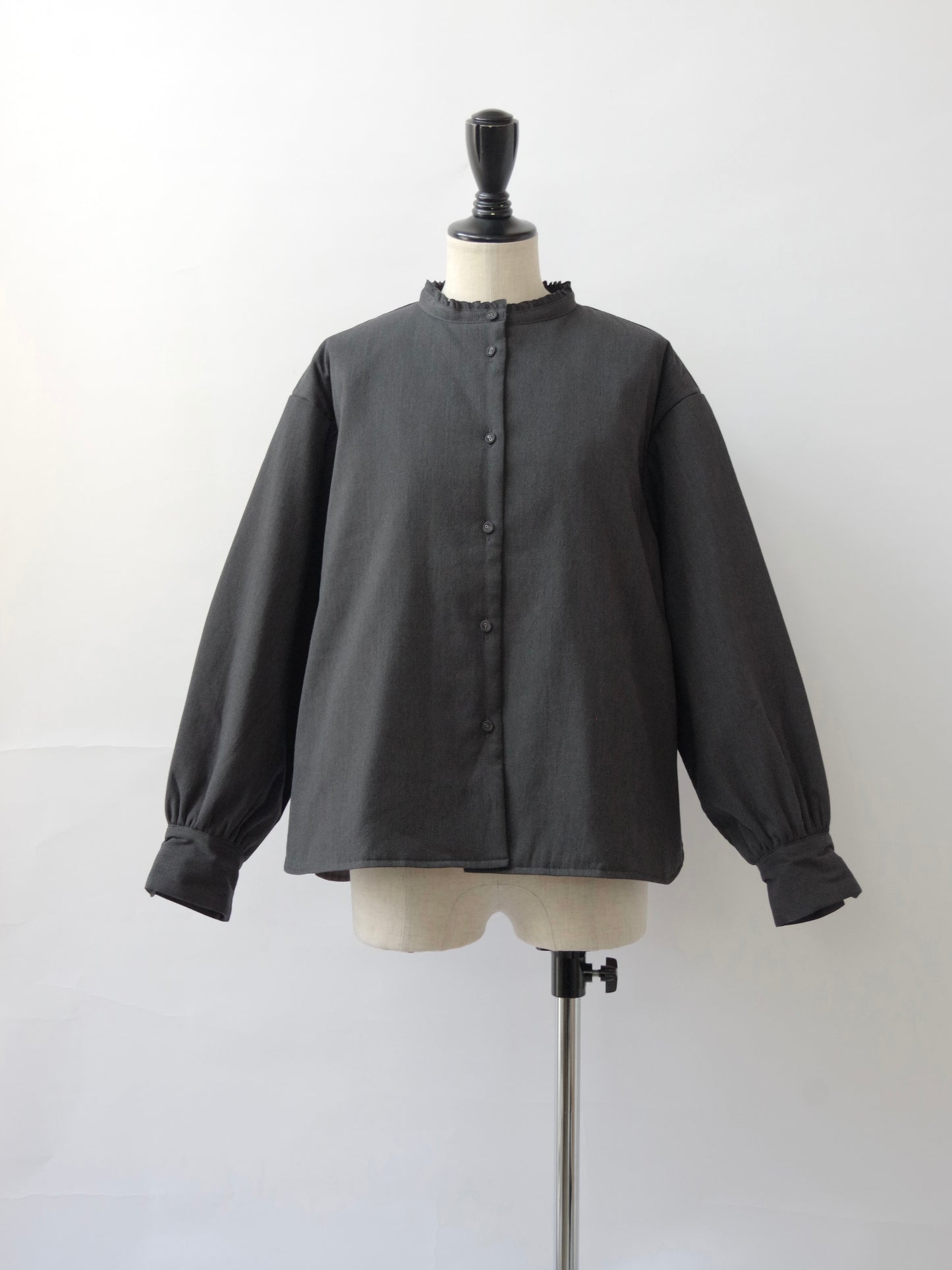 TINY FRILL COLLAR FILLING SHIRT JACKET | Gauze