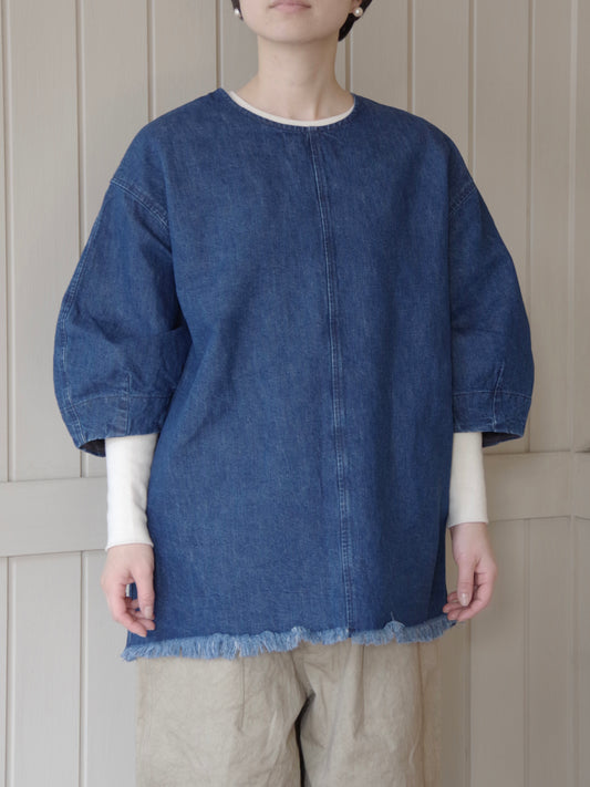 コットンリネン DENIM SMOCK ブラウス