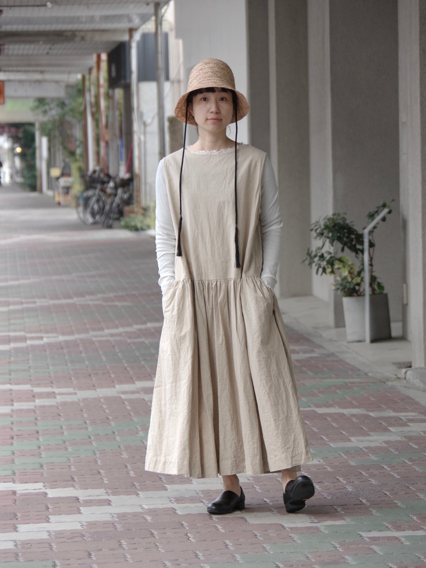 SLEEVELESS CANVAS ワンピース　｜ROBE de PEAU