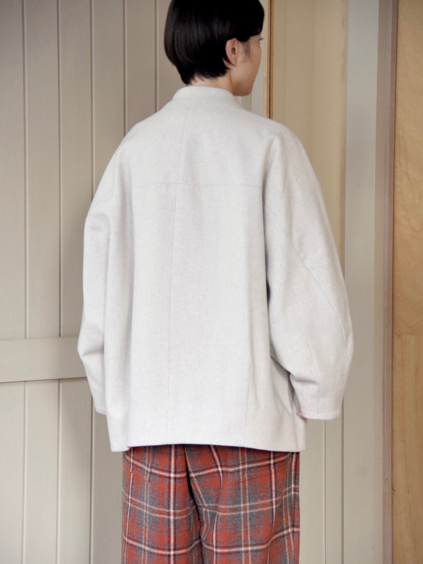 ウールsuper100 middle length cocoonコート | yuni