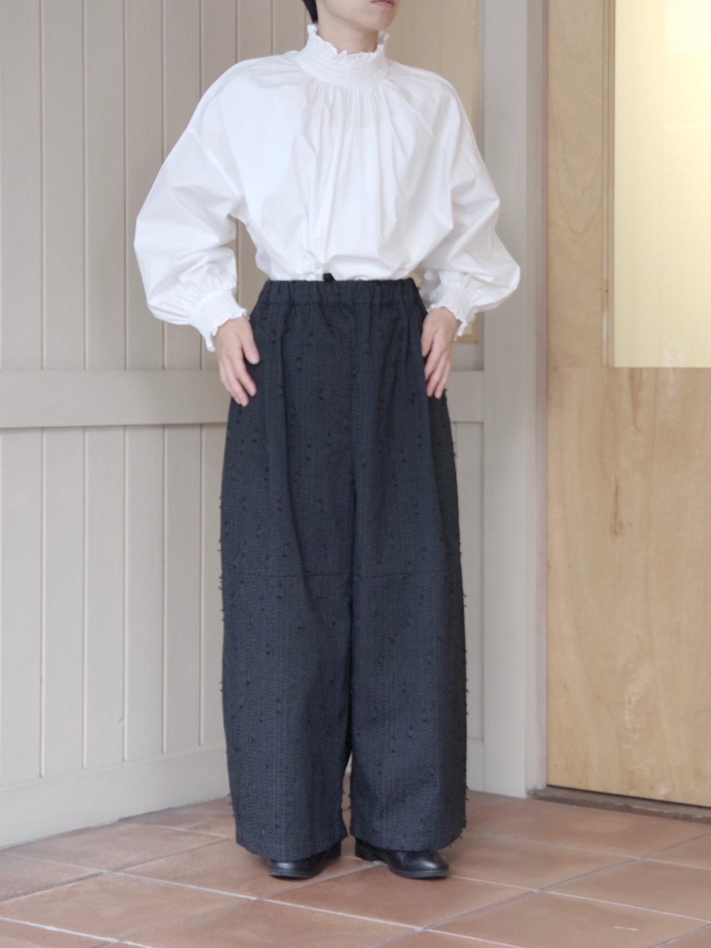 sashiko jacquard ボリュームパンツ | qiri
