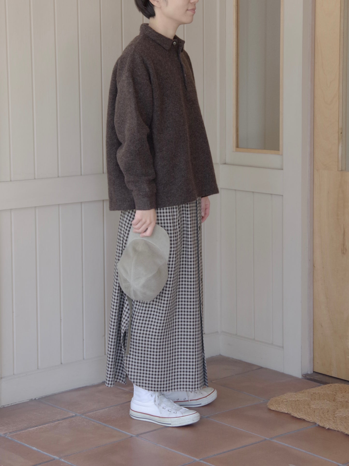 リサイクルウールパイル ポロプルオーバー | UNIVERSAL TISSU