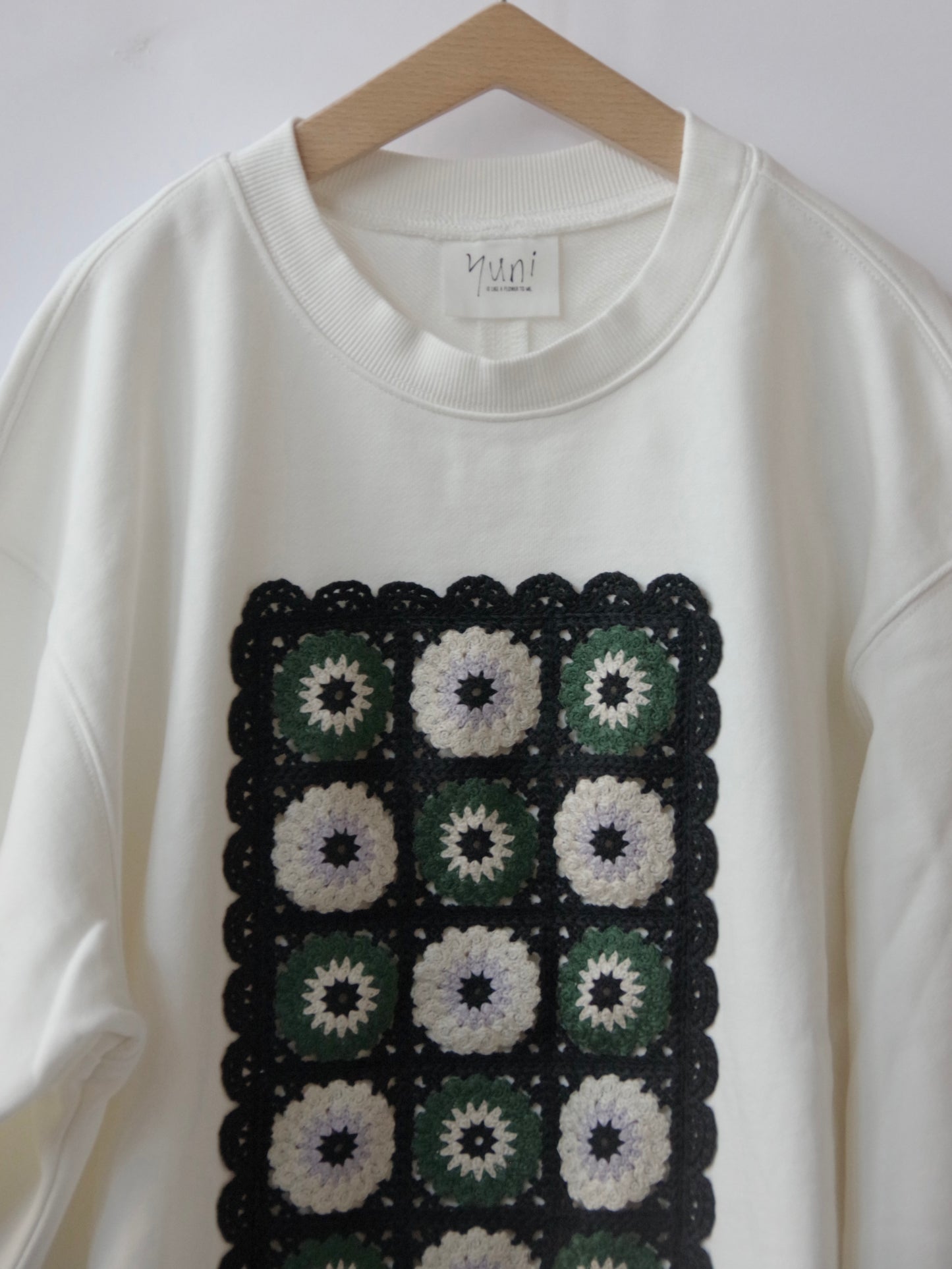 コットン裏毛レースプルオーバー | yuni