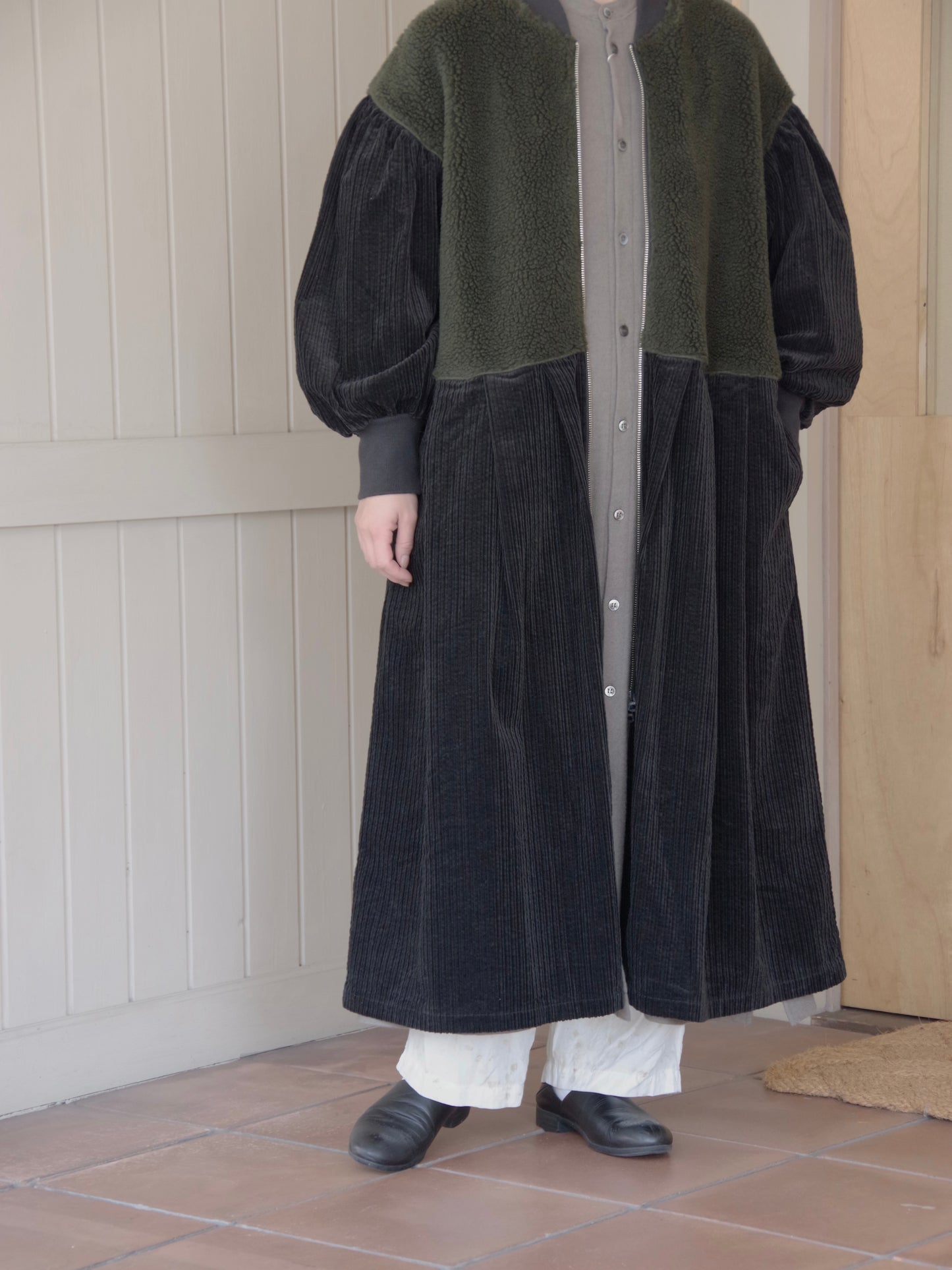 ボアコンボコーデュロイ Wzipロングコート | PARIS DE AOUNE