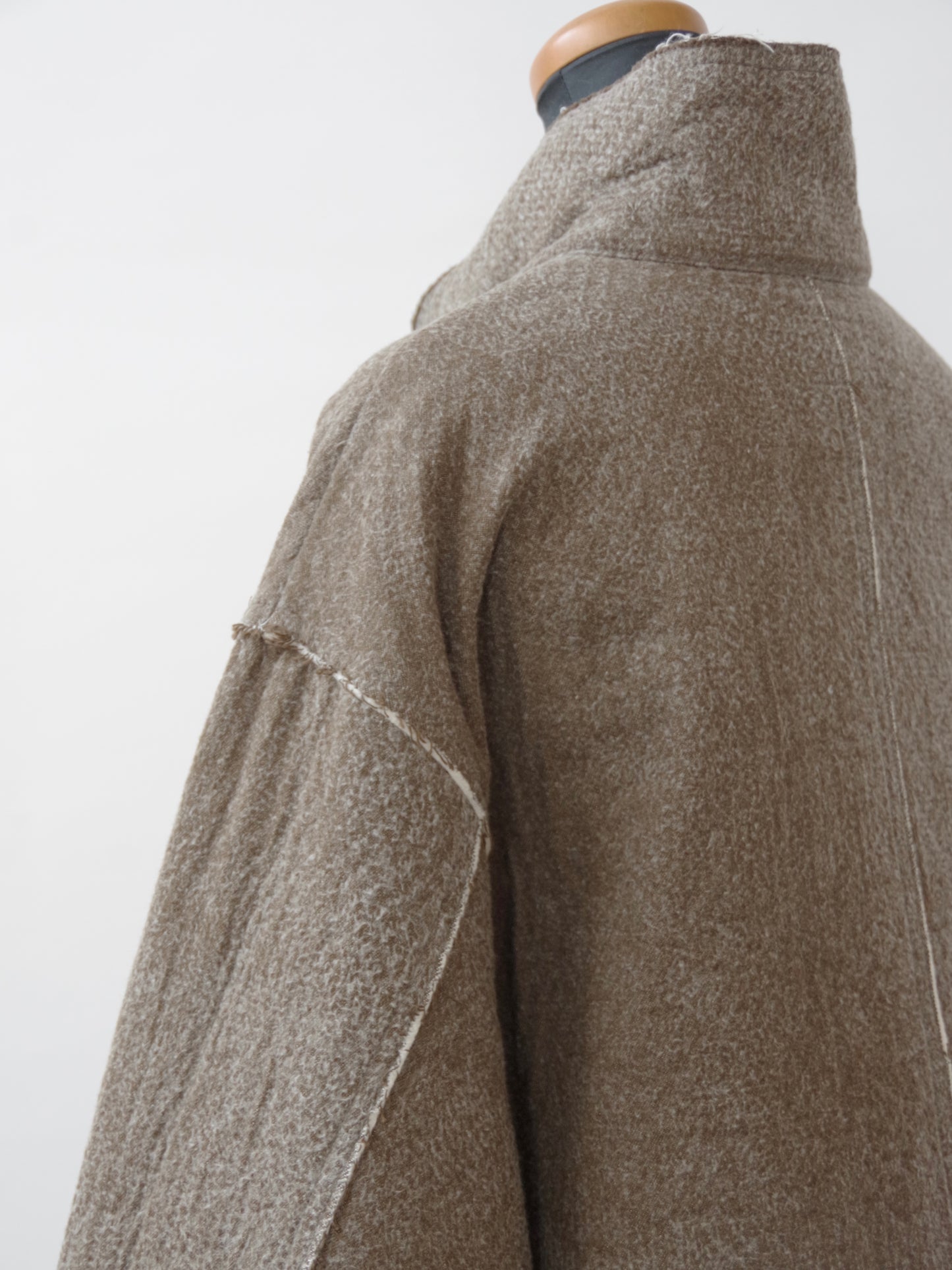 denim / fleece needle punch over jacket | qiri