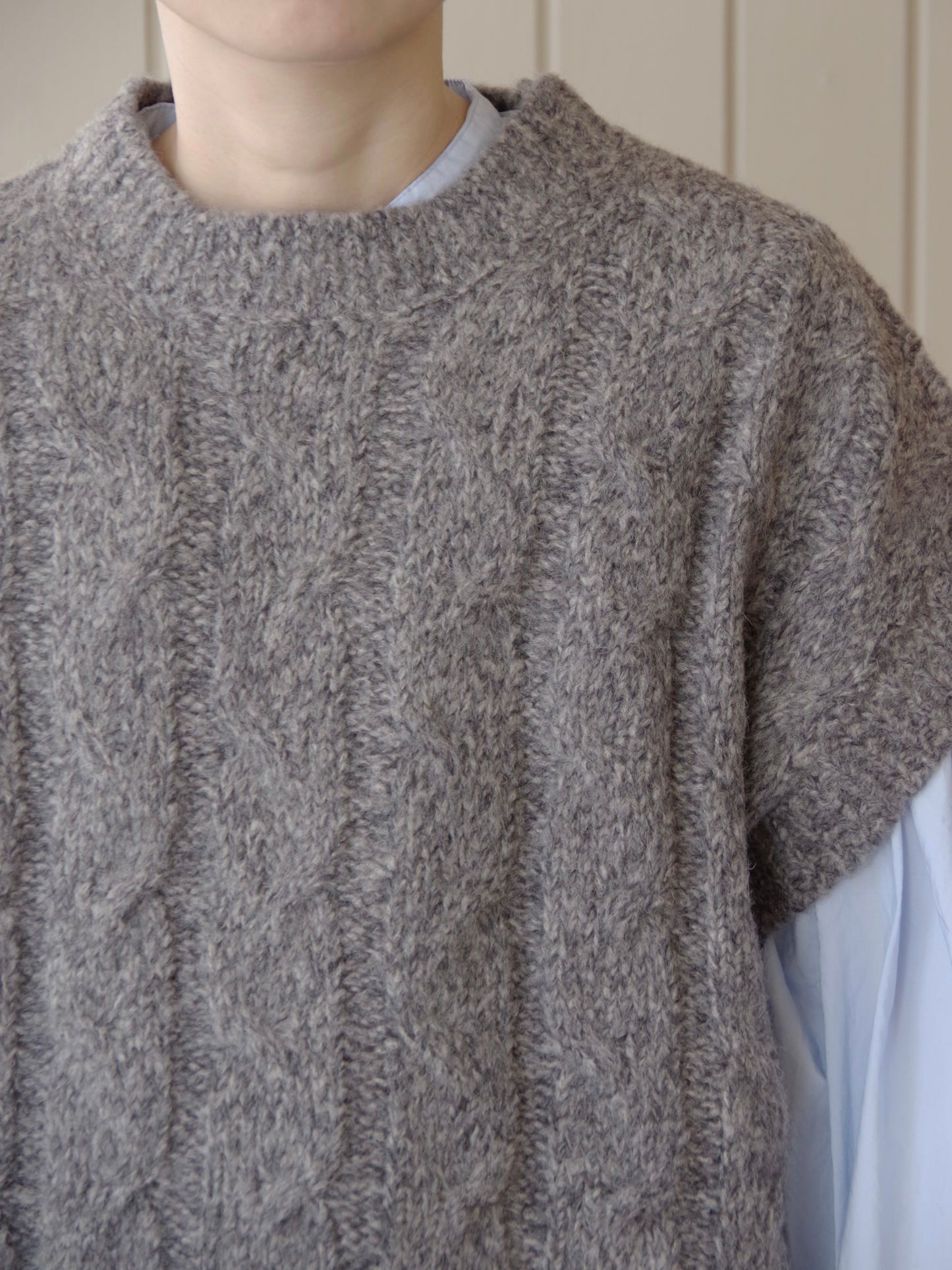 malibo mix ウール アラン編みベスト | yuni