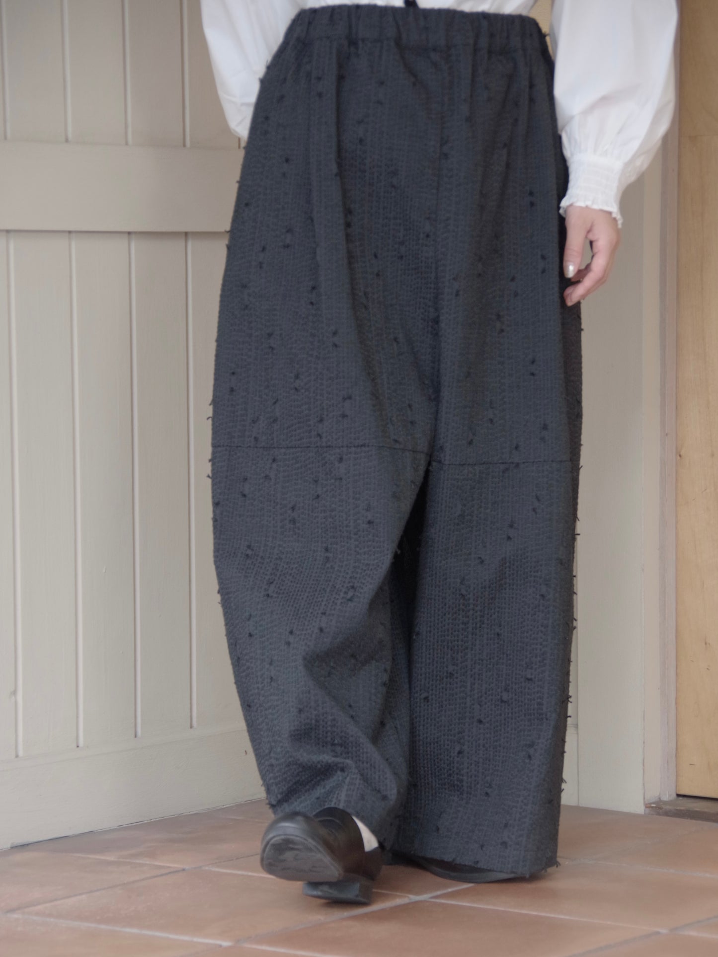sashiko jacquard ボリュームパンツ | qiri