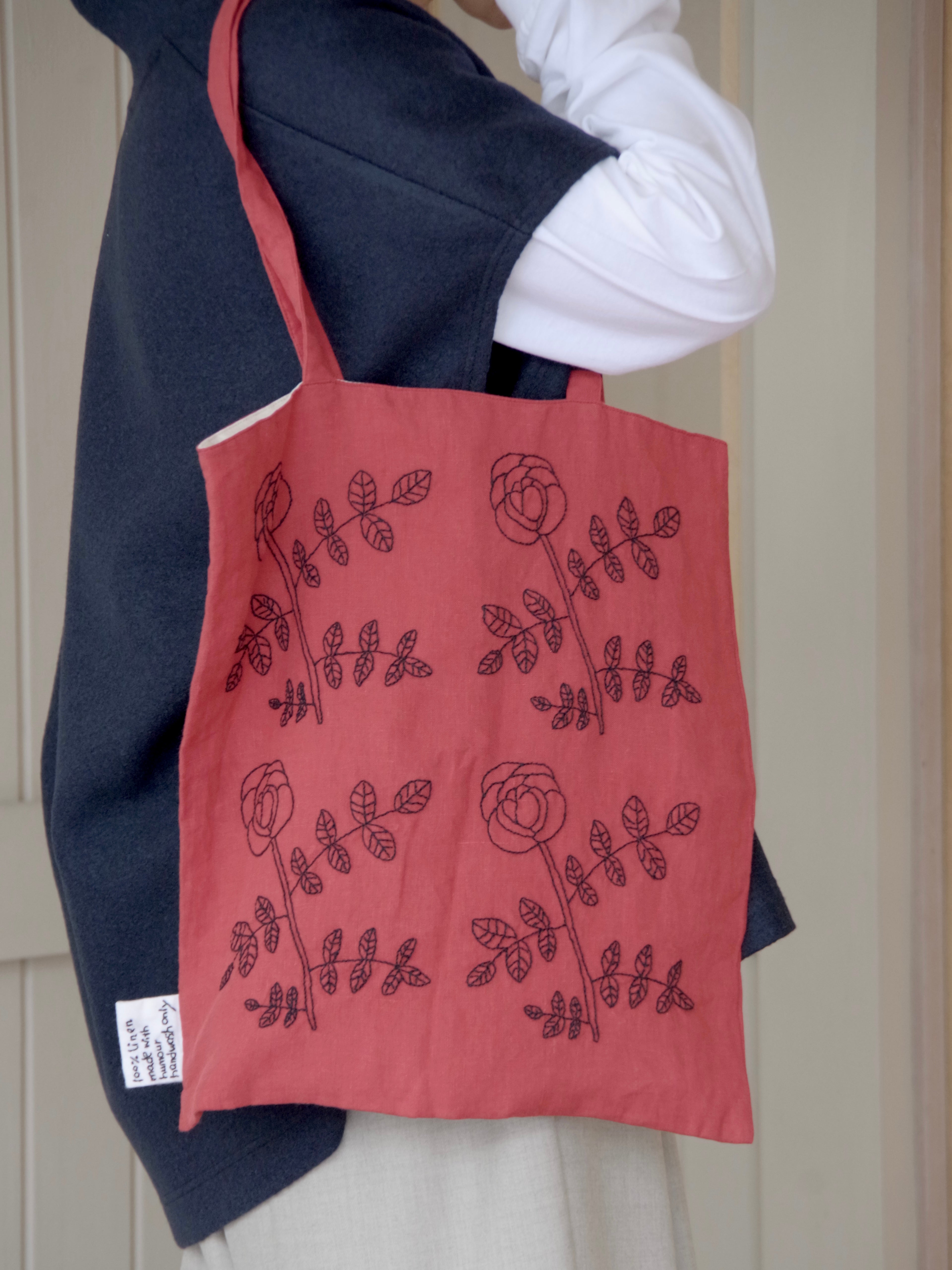 花柄刺繍トートバッグ♡pot and tea♡ポットアンドティー 花柄刺繍