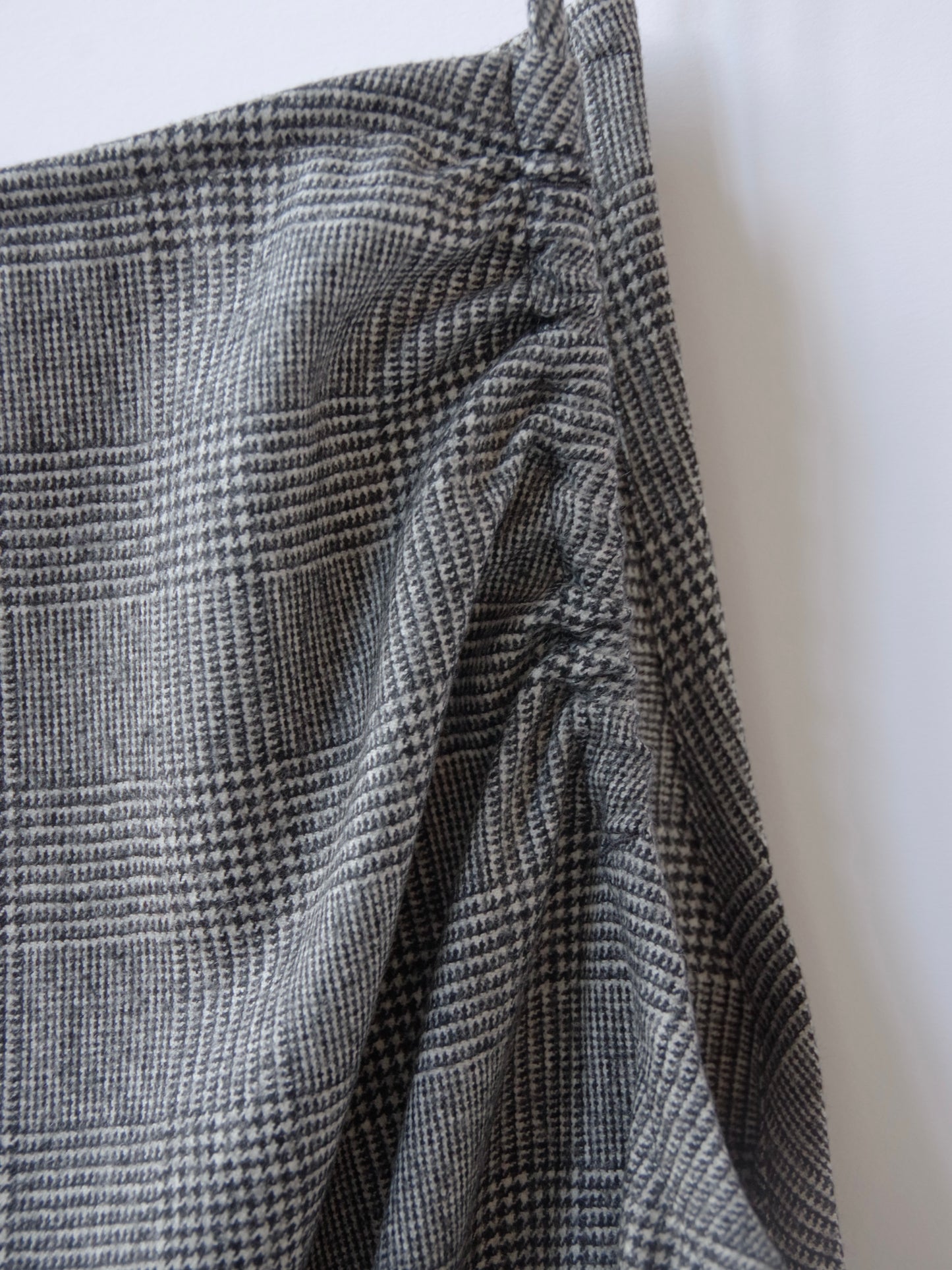 washable wool check drawstring ワンピース | yuni