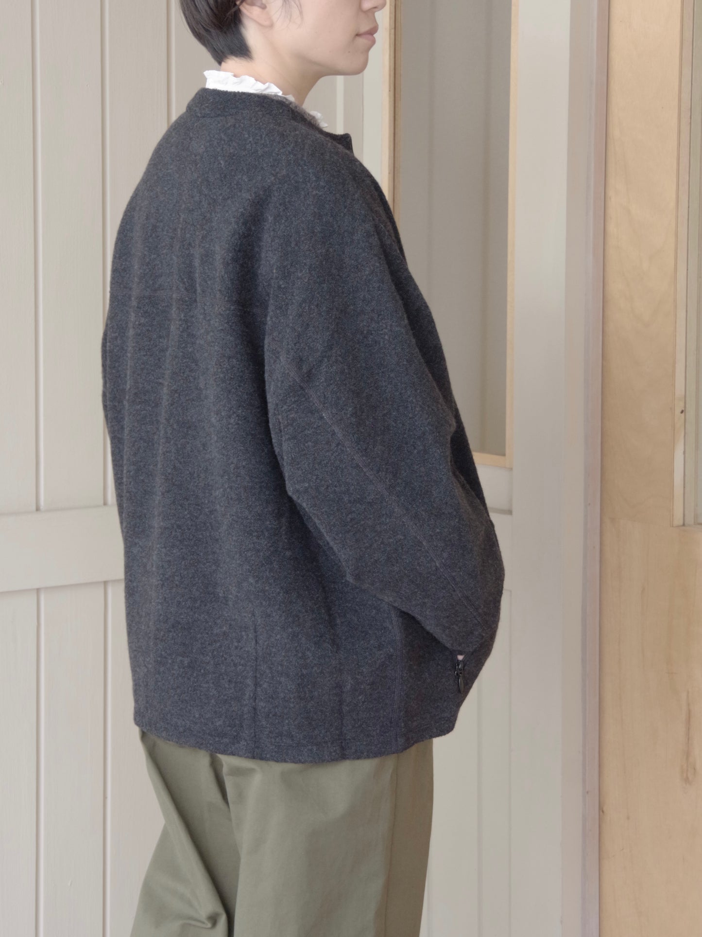 コットンウールカシミアボア コクーンブルゾン | yuni