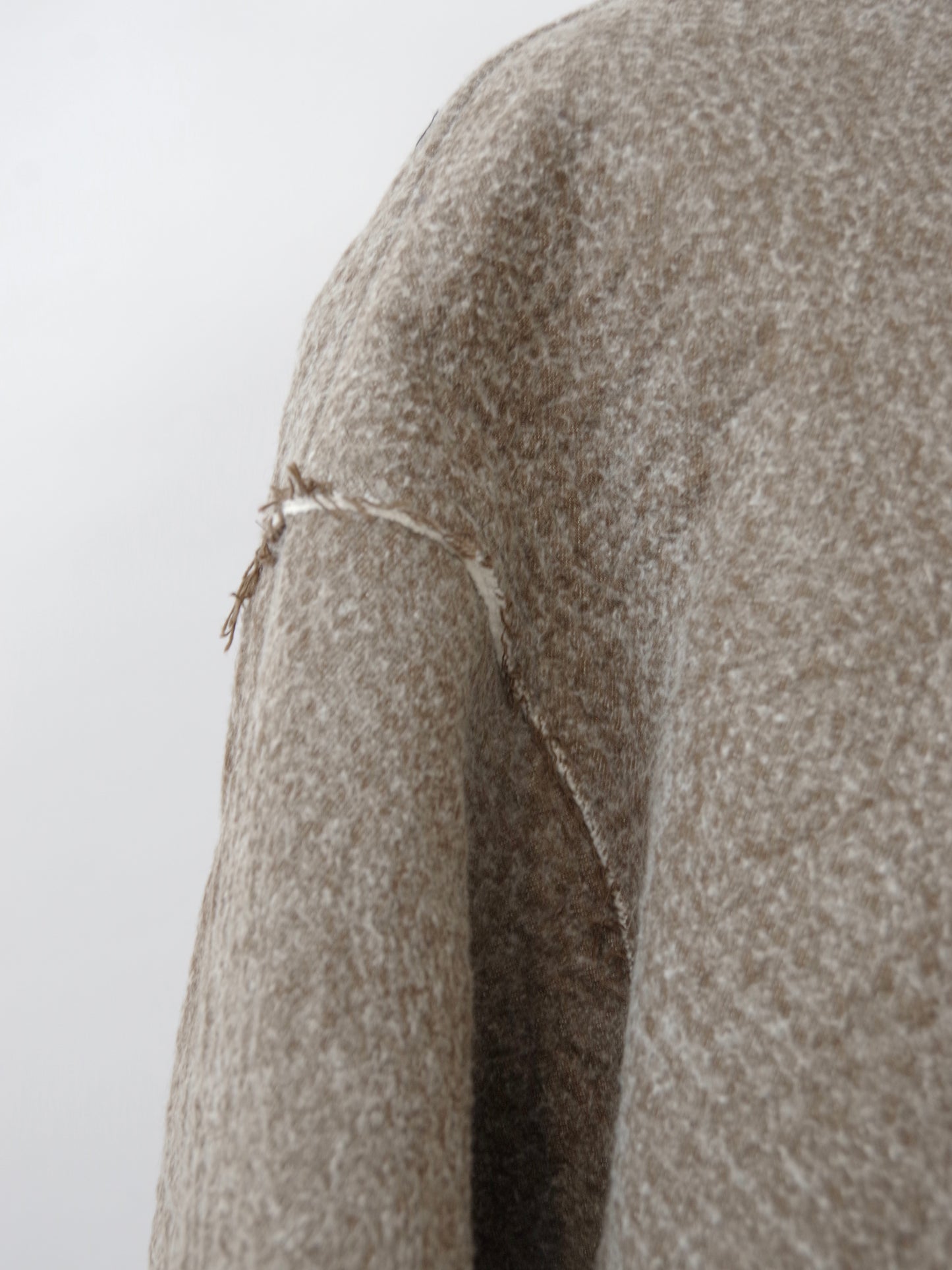 denim / fleece needle punch over jacket | qiri