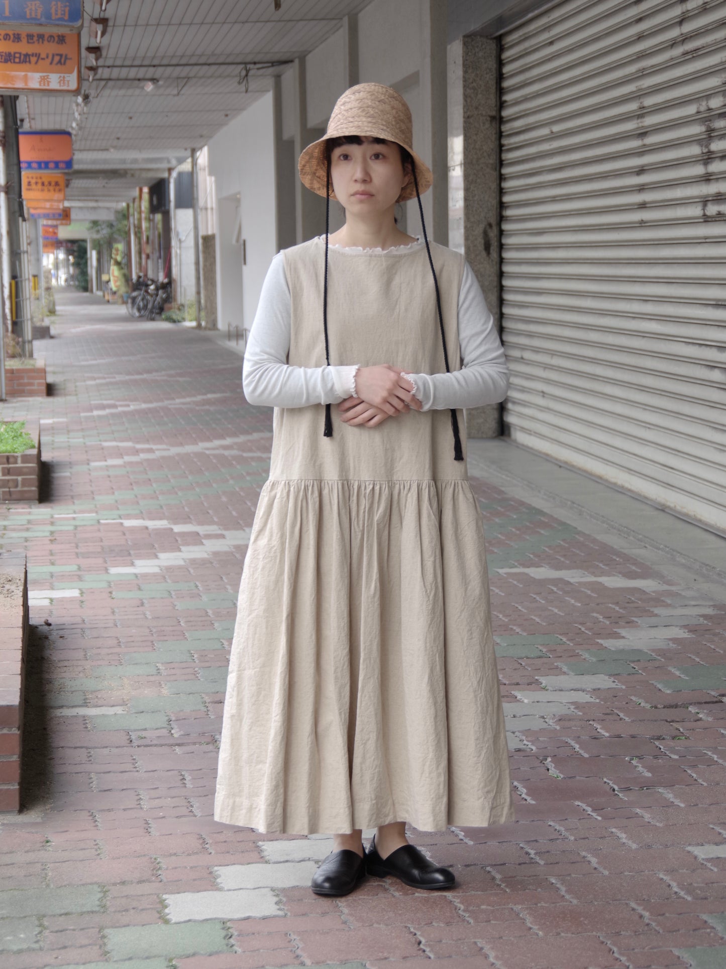 SLEEVELESS CANVAS ワンピース　｜ROBE de PEAU