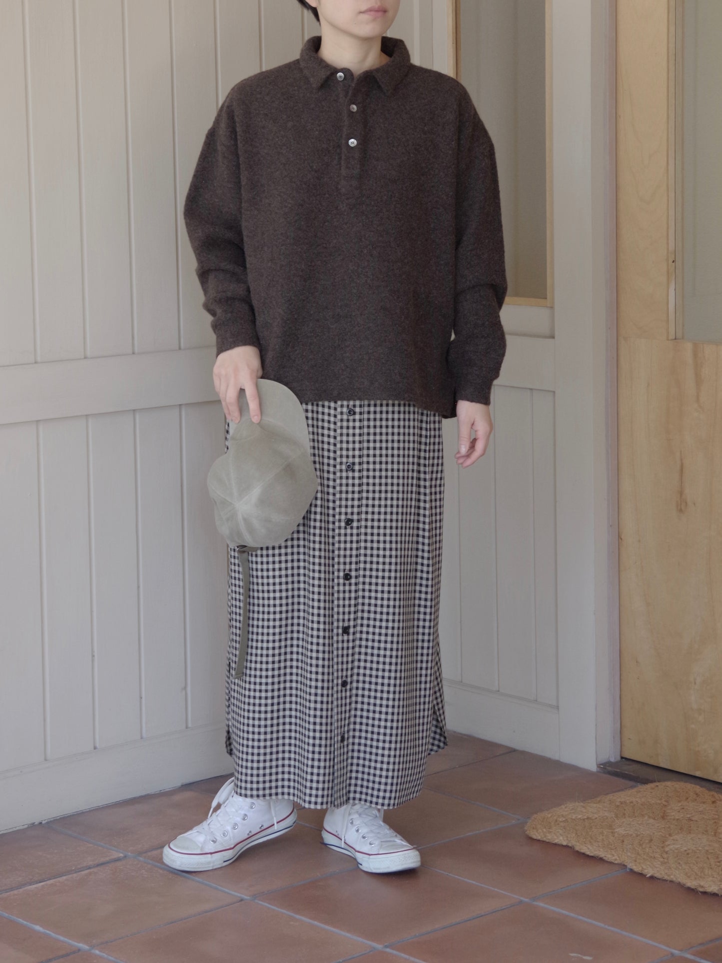 リサイクルウールパイル ポロプルオーバー | UNIVERSAL TISSU