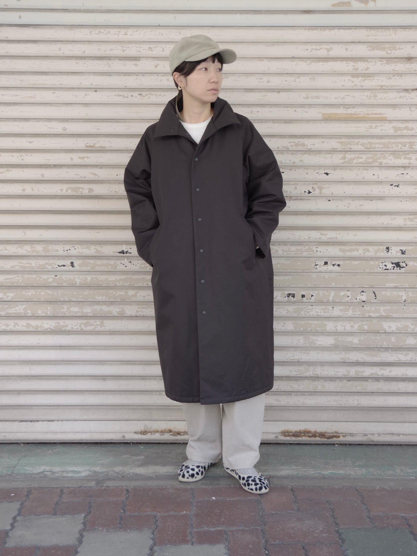 コットン中綿ロングコート | atelier naruse