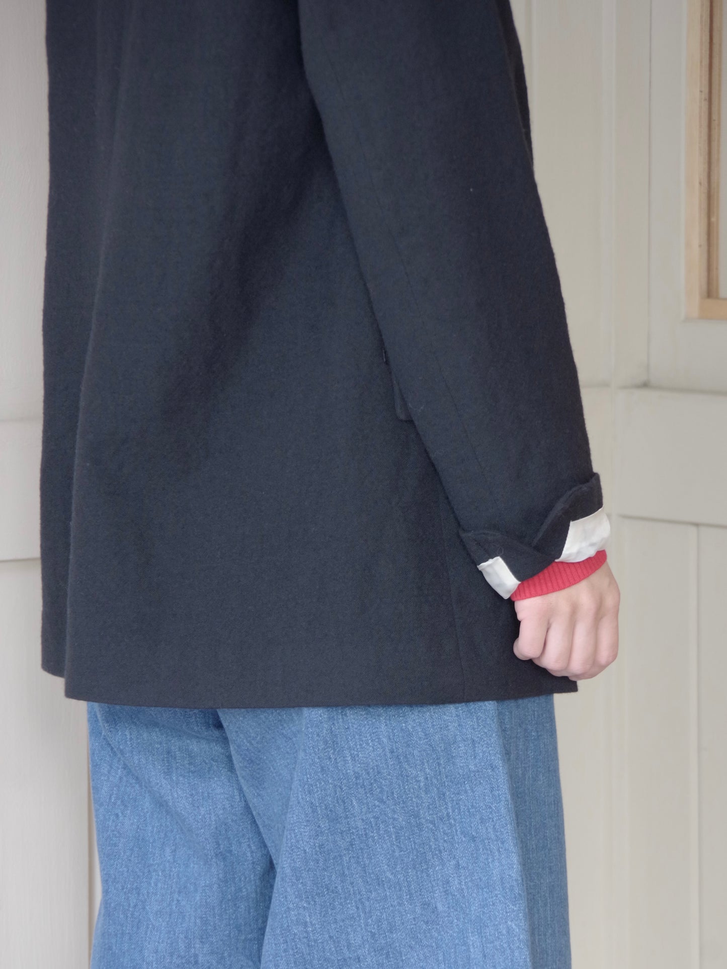 強縮ウールテーラードダブルジャケット | iki