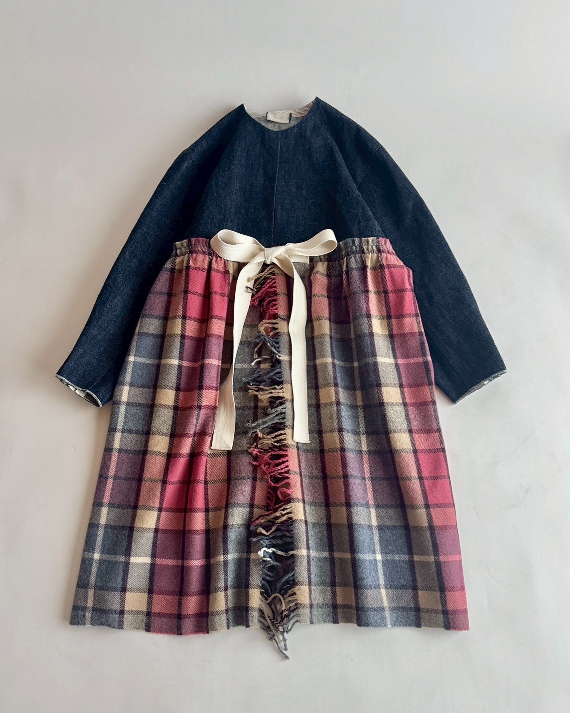 デニム×ストール切り替えコート　MO-25-CO-005