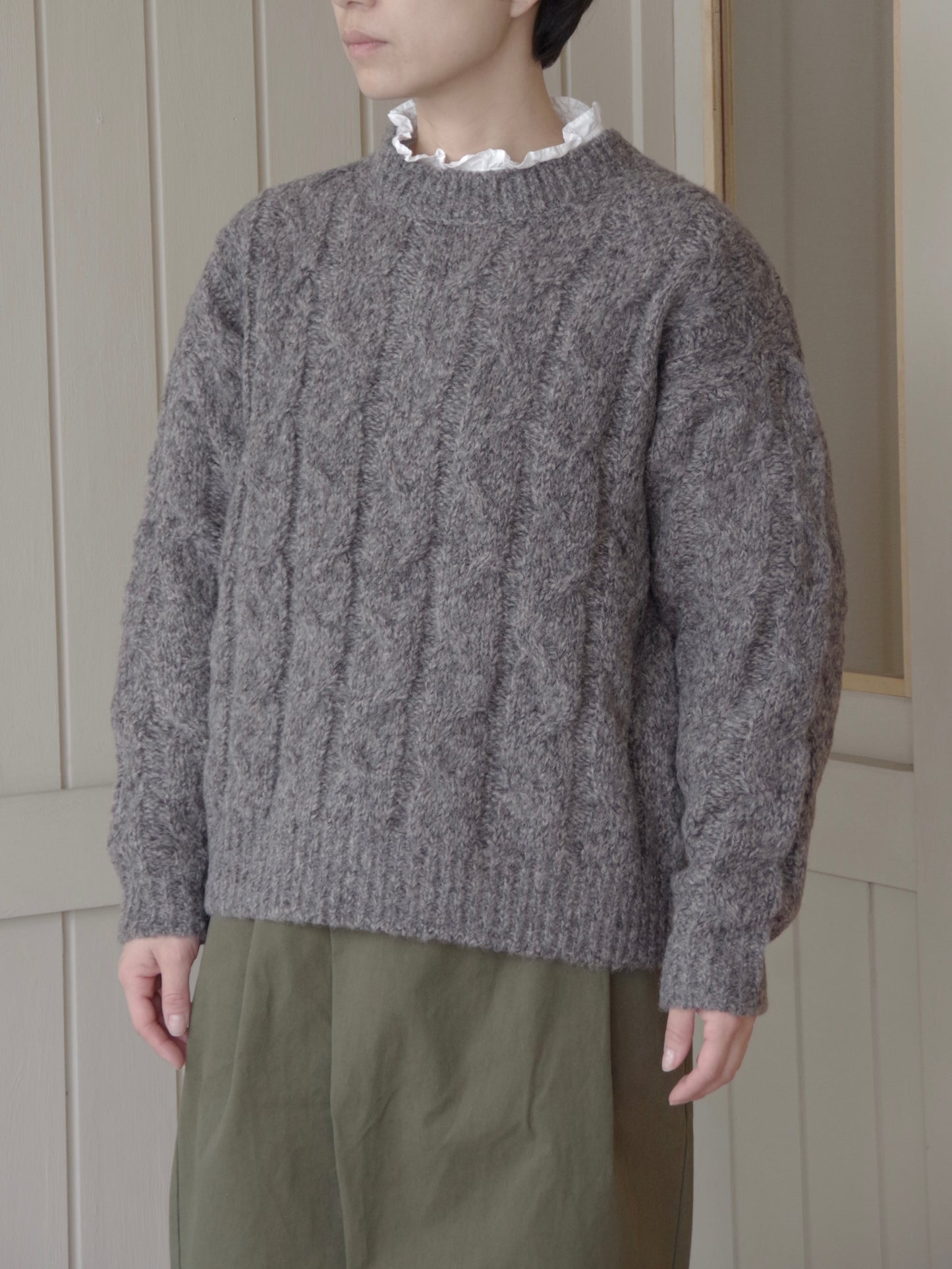 malibo mix ウール アラン編みプルオーバー | yuni