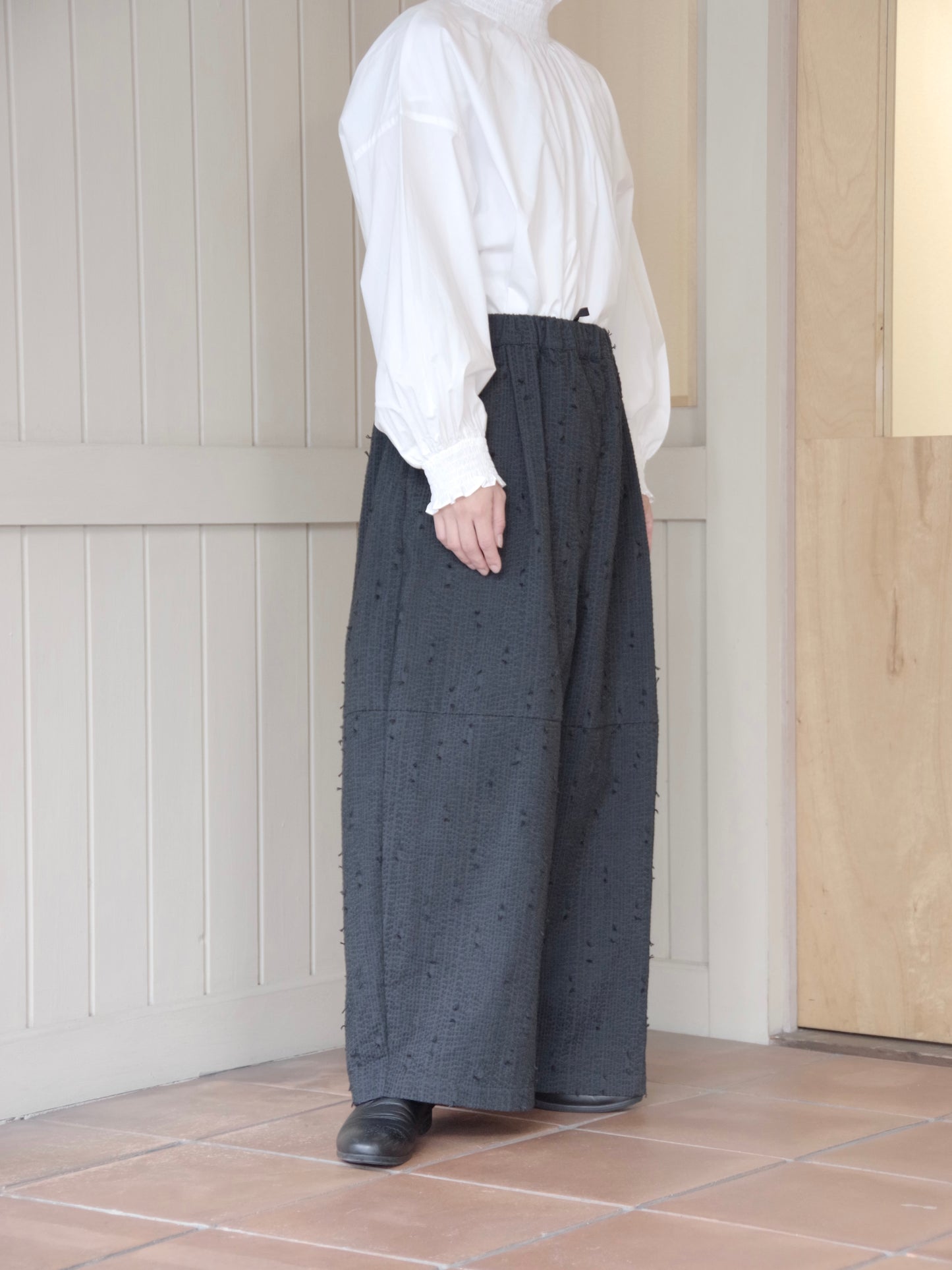 sashiko jacquard ボリュームパンツ | qiri