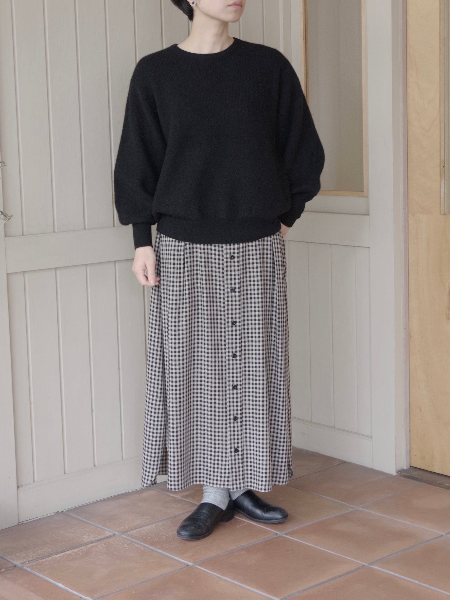 ギャザースリーブアルパカプルオーバー | Gauze