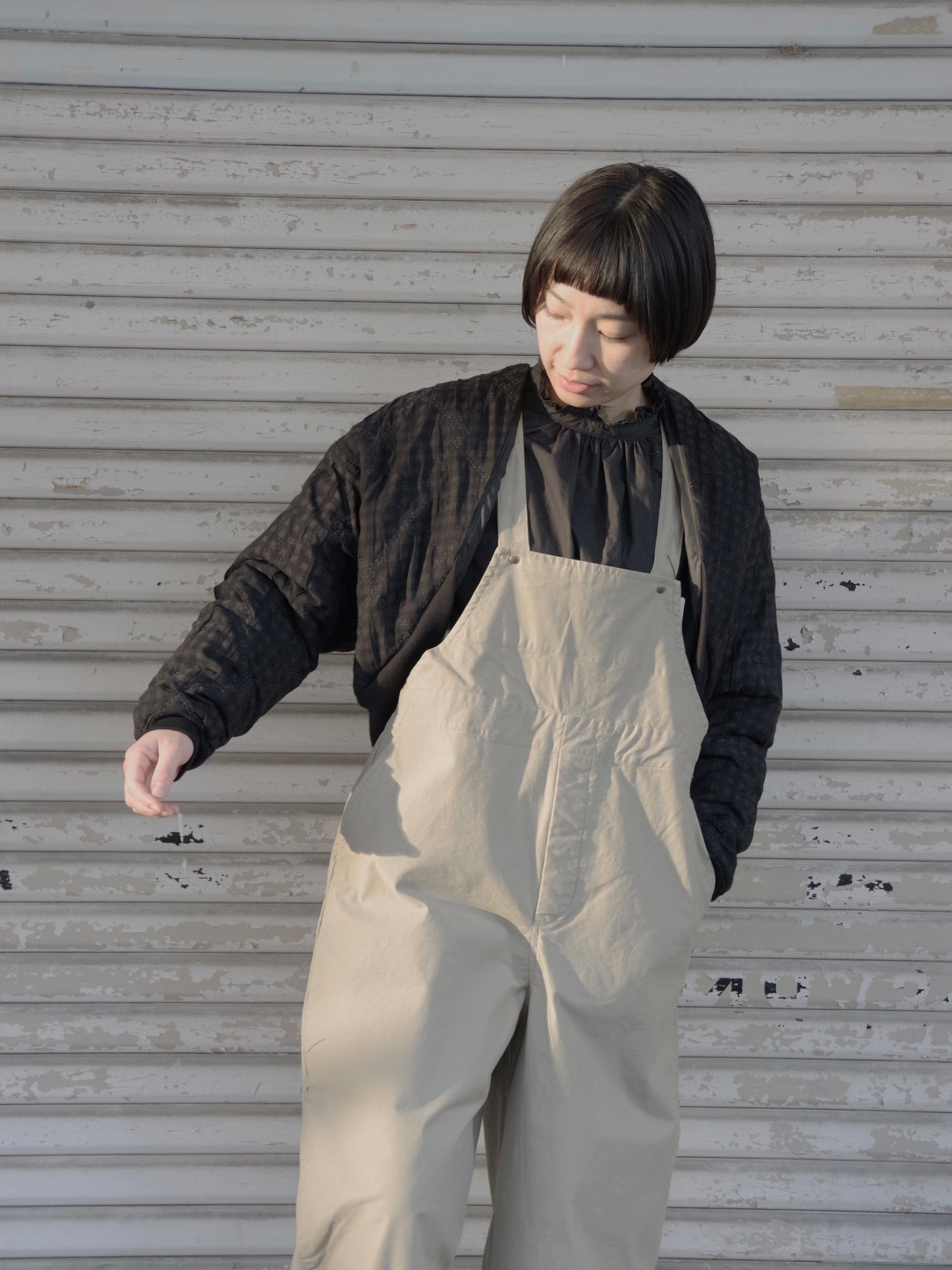 モールスキンストレッチプレミアムピーチサロペット | Hands ofcreation
