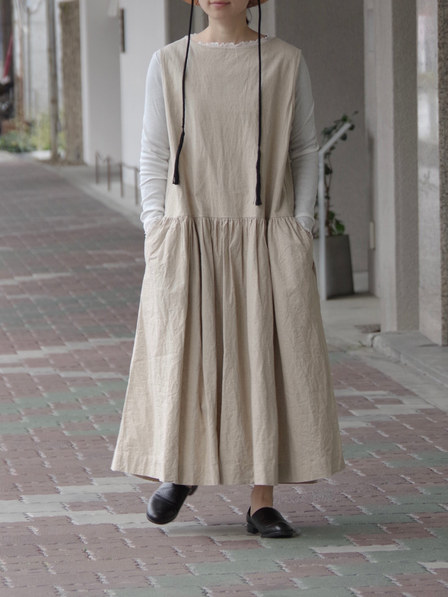 SLEEVELESS CANVAS ワンピース　｜ROBE de PEAU
